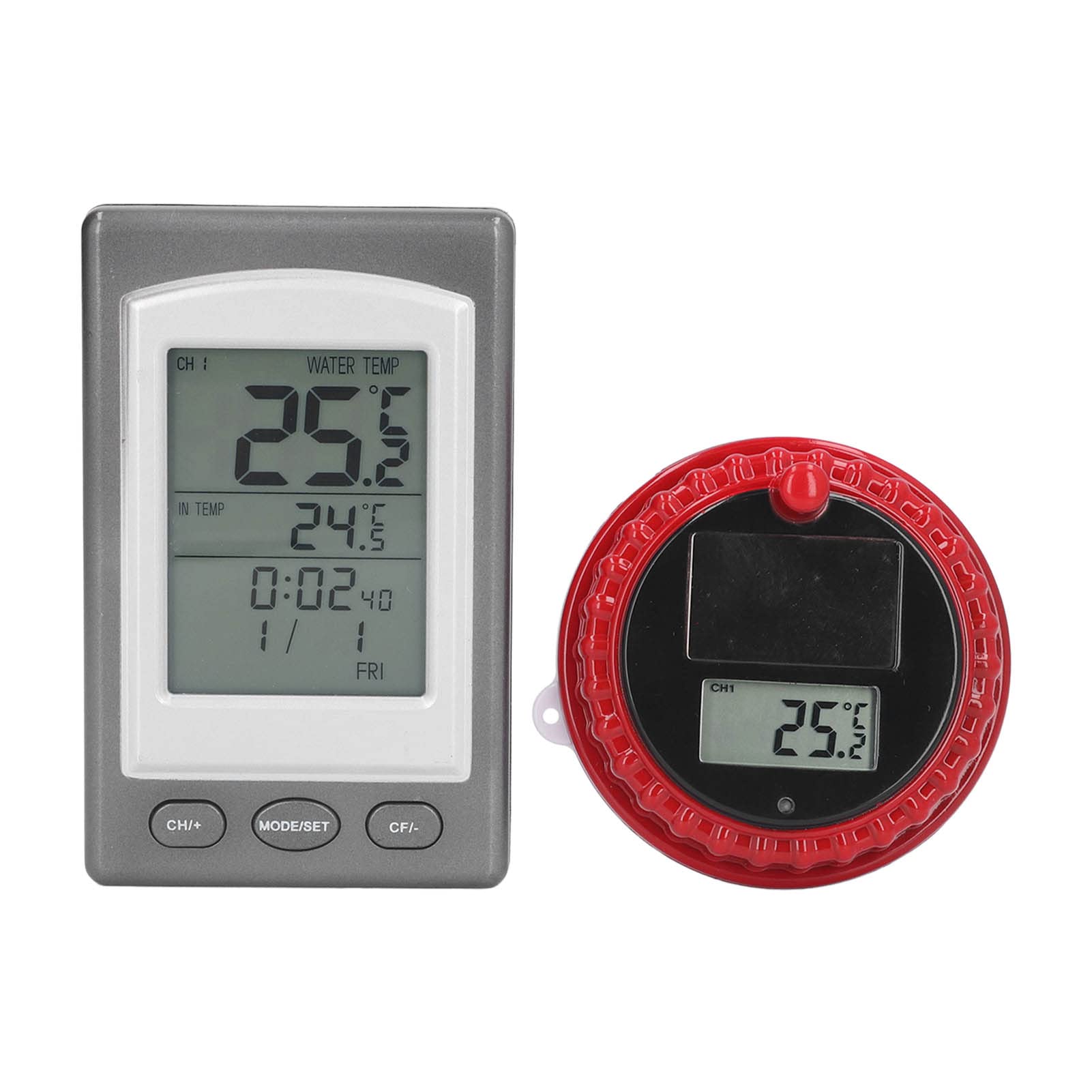 Fewb Solar Wireless Pool Thermometer - Digital Floating Water Temperature Meter with Easy-Read LCD Display for Swimming Pools, Hot Tubs, Spas, Baths (Indoor/Outdoor Use)