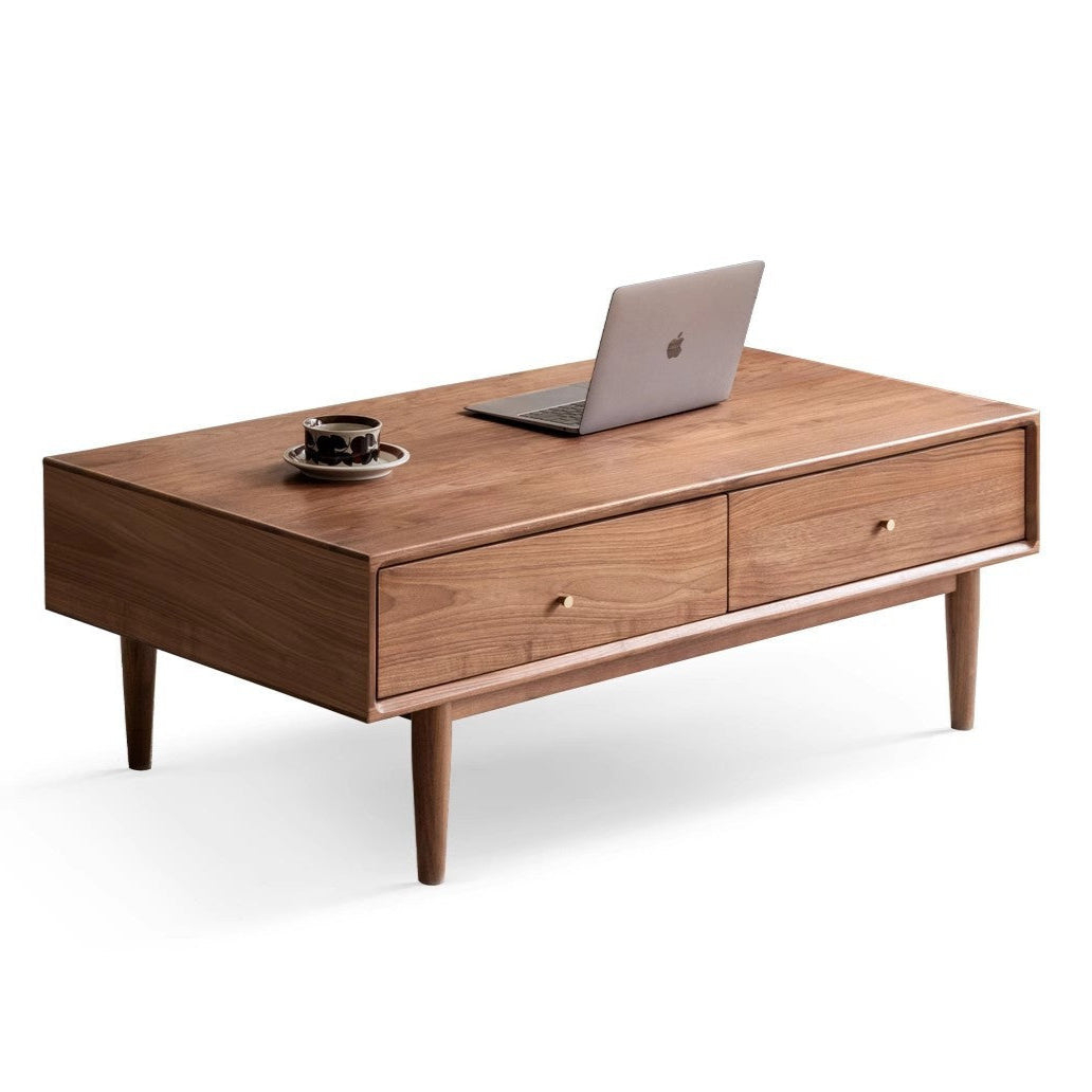 Solid Black Walnut Wood Rocking Coffee Table - Modern Natural Wood Living Room Furniture for Home Decor & Relaxation