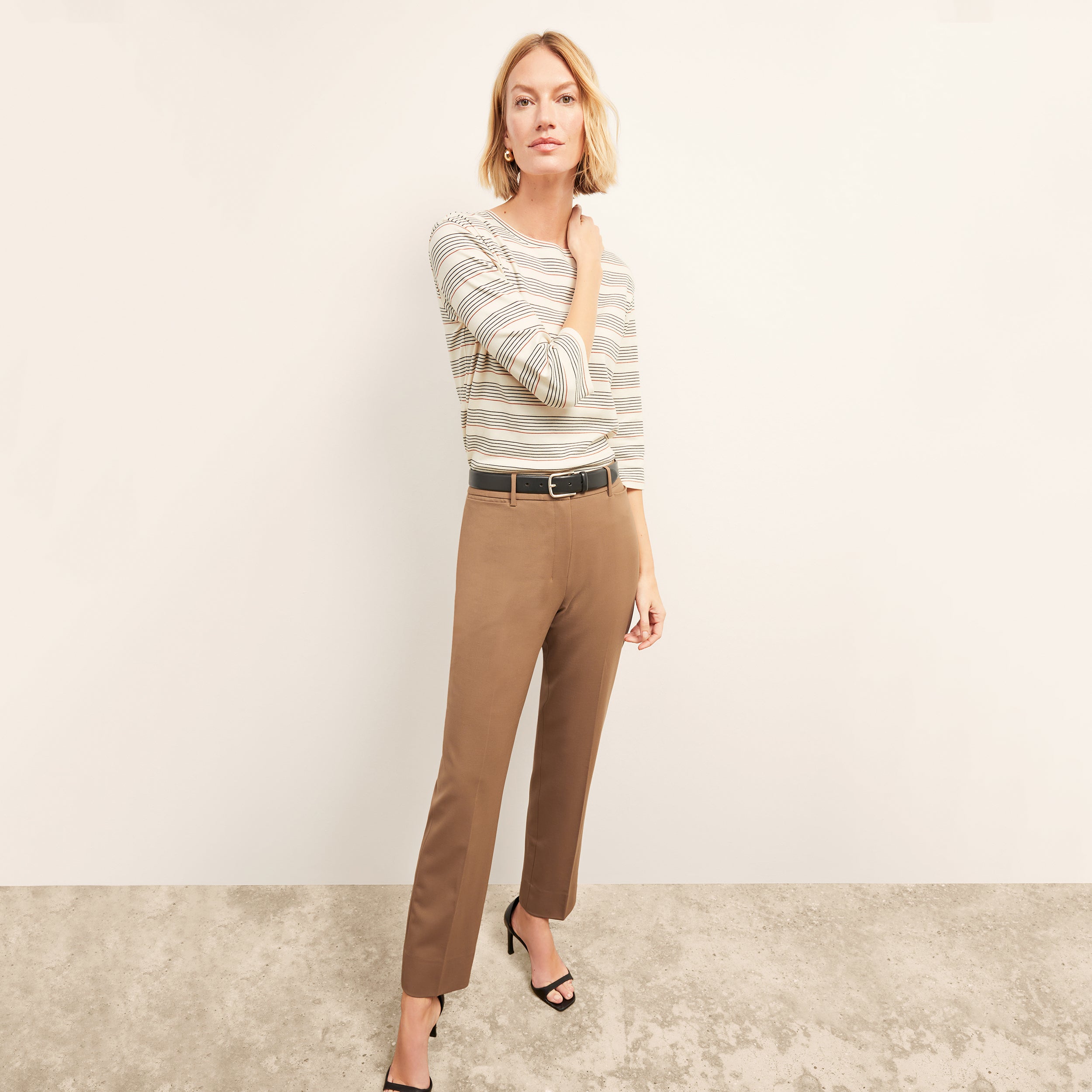 Smith Straight Trouser Washable Wool Twill Pants for Men - Comfortable Office & Business Casual Wear in Camel Color