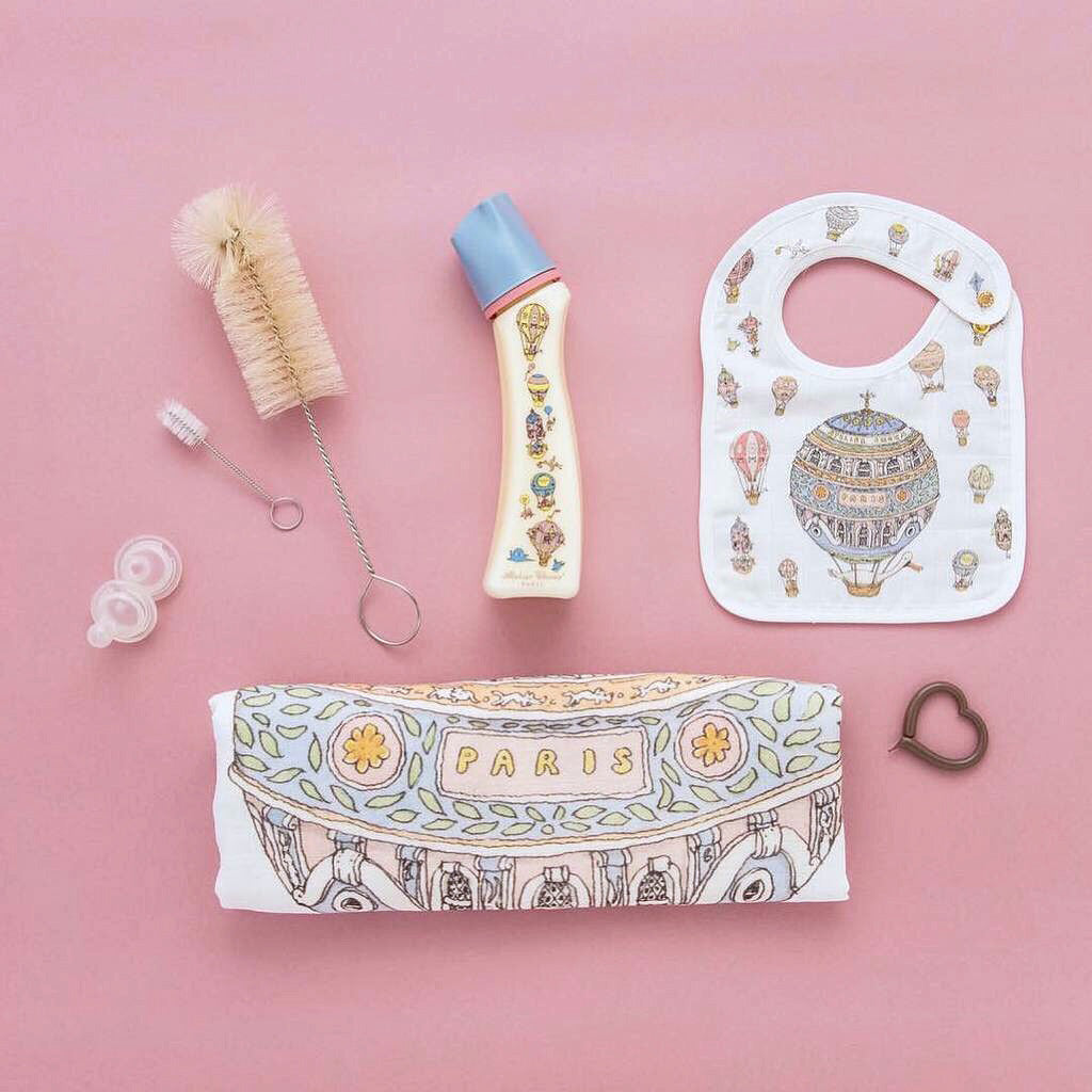 Atelier Choux Mini Muslin Hot Air Balloons - Soft Baby Swaddle Blanket for Newborns & Infants - Perfect for Nursery, Photo Shoots & Travel