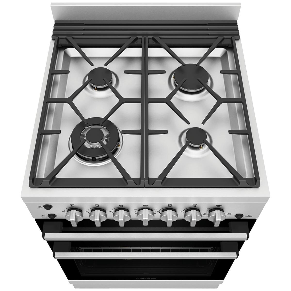 Westinghouse 60cm Freestanding Gas Range with Oven - Stainless Steel WFG612SCH - Perfect for Home Kitchens & Modern Cooking