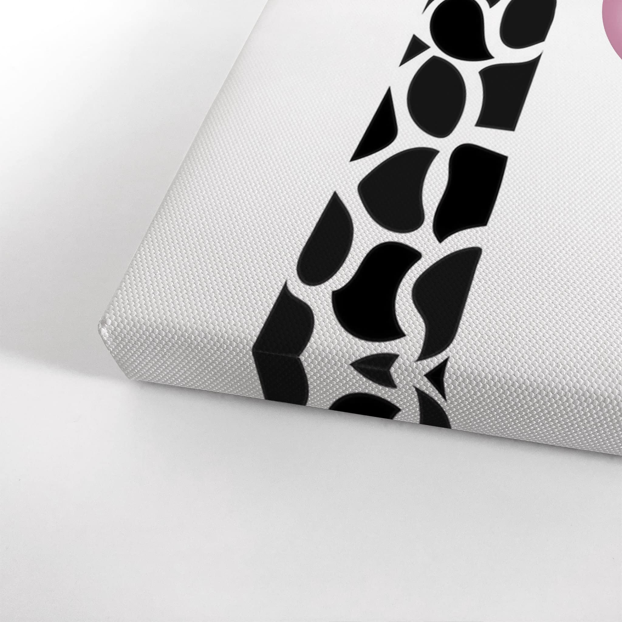 Cute Giraffe Canvas Wall Art - Pink Bubble Gum Animal Print Nursery Decor, 40x30 Inch Stretched Ready to Hang, Made in USA - Perfect for Kids Room, Baby Shower Gift & Playroom Decoration