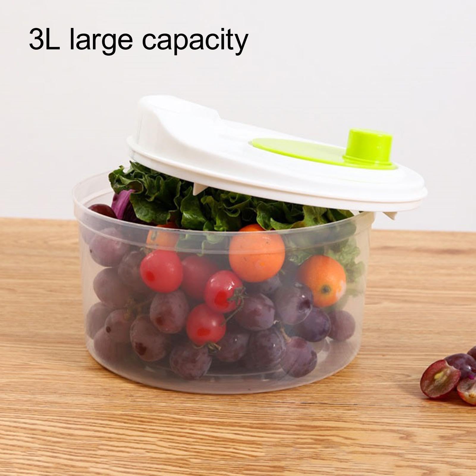 Multifunctional Fruit and Vegetable Spinner Dryer - Compact Salad Washer with Rounded Handle, Durable Lettuce Dryer for Kitchen & Home (8.1x8.1x5.9 inches) - Perfect for Washing Berries, Greens, and Preparing Healthy Salads