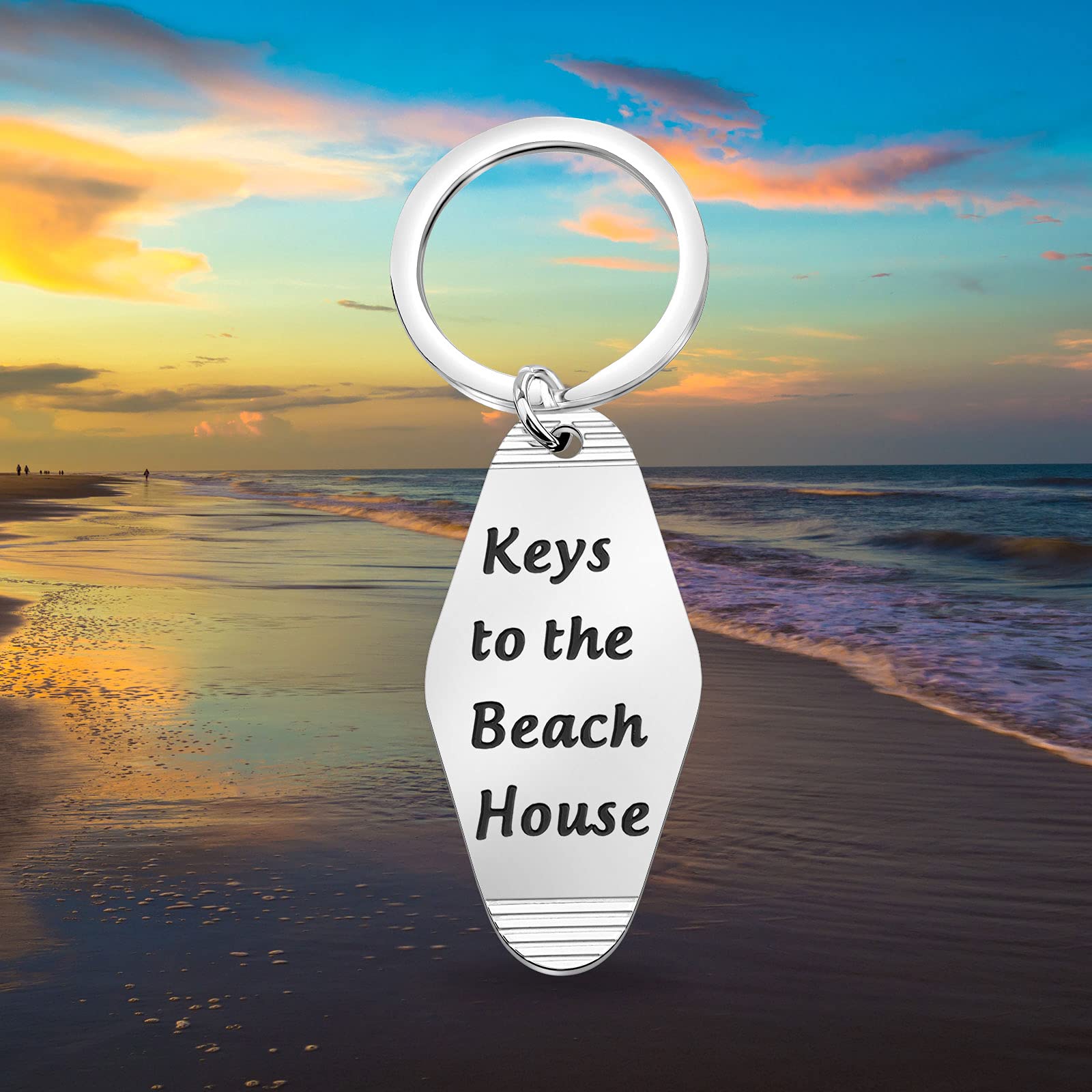 ENSIANTH Beach House Keychain - Lake & Cabin Vacation Home Keychain - Personalized Hotel Keychain Gift for Beach Lovers (Perfect for Vacation Rentals, Airbnb Hosts & Coastal Home Decor)