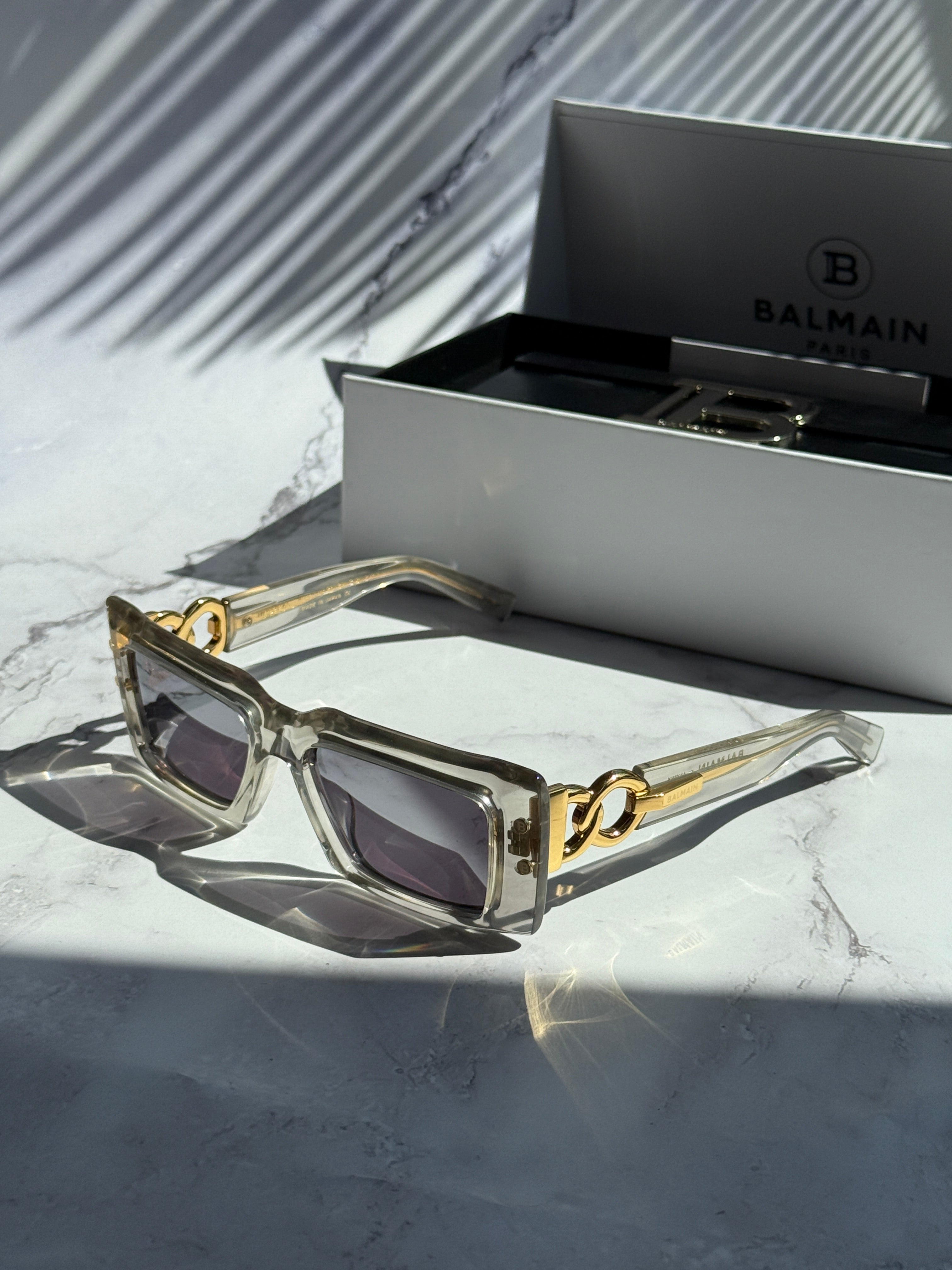Balmain Imperial Clear Mirror Sunglasses - Luxury Designer Shades for Men & Women - UV Protection & Polarized Lenses - Perfect for Beach, Driving & Outdoor Activities