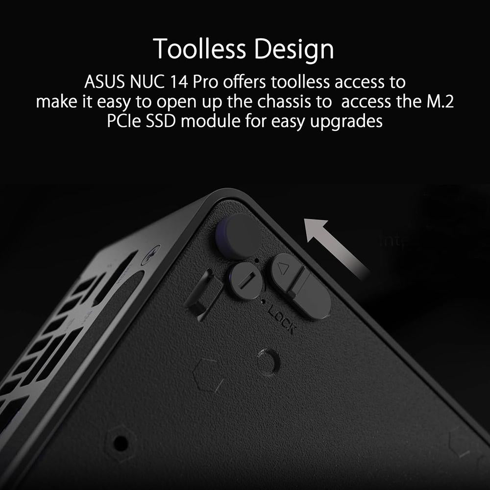 ASUS NUC 14 Pro Tall Barebone Kit (Intel Core i3) - Compact Mini PC for Home Office, Gaming & Digital Signage - Black RNUC14RVHI30000UI