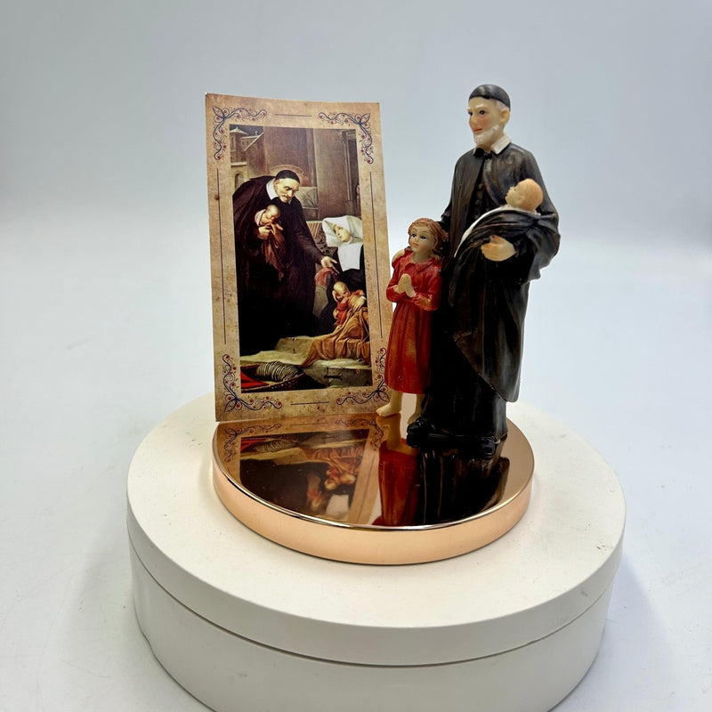 St. Vincent De Paul Polyresin Statue - Religious Figurine for Home Altar & Catholic Decor | Perfect for Church, Prayer Room & Charitable Society Displays