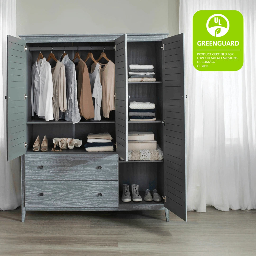 Greenport 3-Door Wardrobe Closet - Spacious Storage for Bedroom, Living Room & Office Organization (White, Modern Design)