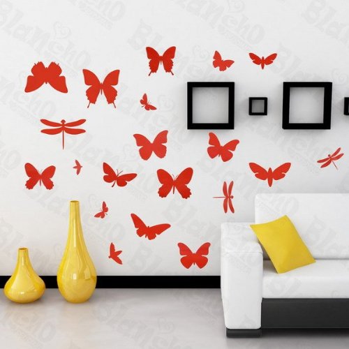 Fluttering Butterflies Wall Decals - Large Removable Vinyl Stickers for Home Decor, Nursery, Bedroom & Living Room Wall Art