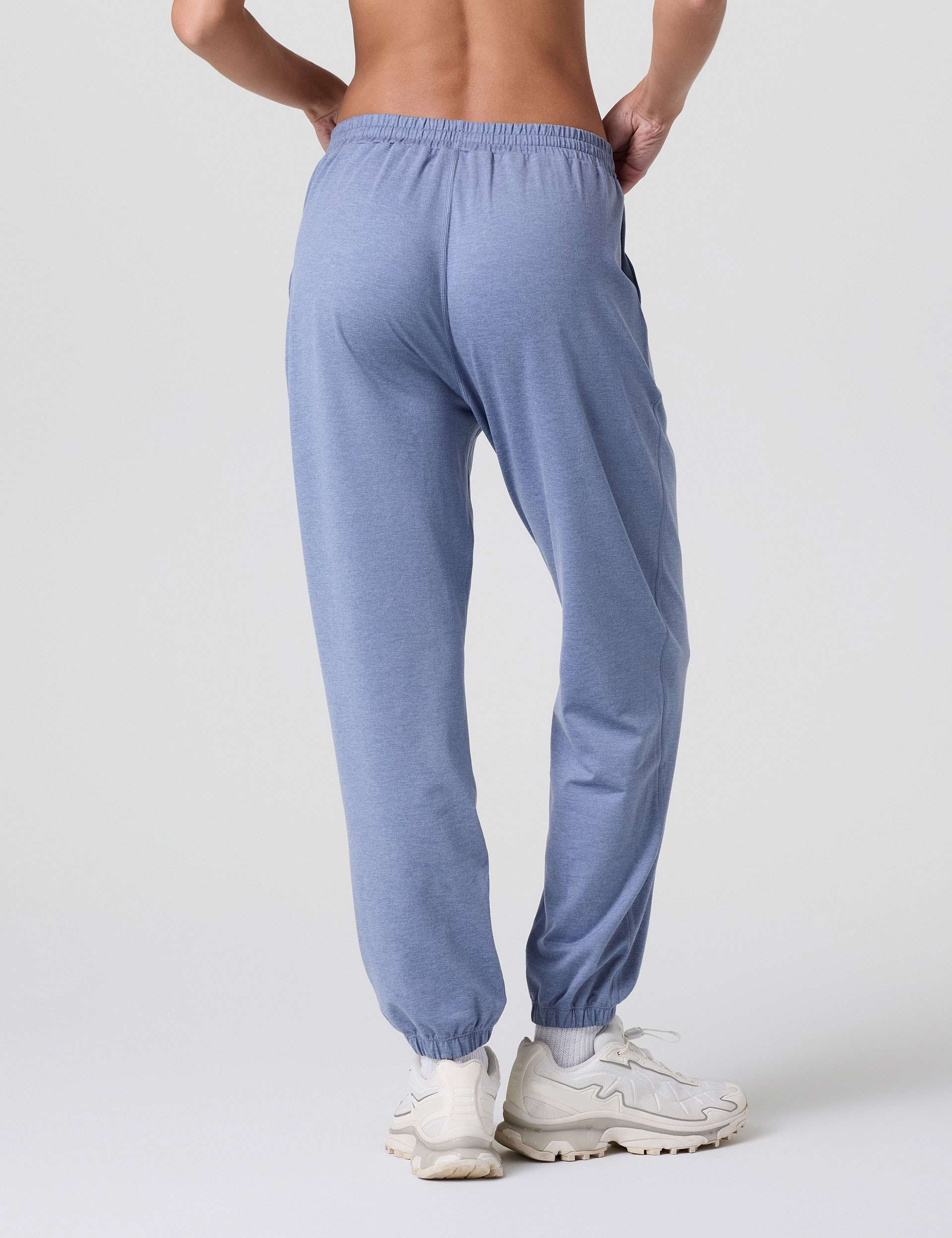 Men's Comfortable Boyfriend Jogger Pants - Blue Heron Heather Color | Casual Lounge Wear for Home, Gym & Outdoor Activities