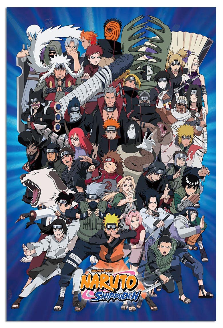 Naruto Anime Canvas Wall Art - Frameless 12x18in Painting Featuring All Characters | Perfect for Living Room, Bedroom & Teen Girls Room Decor | Anime Posters & Kitchen Wall Decor