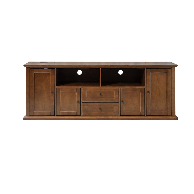 Edenia Traditional TV Stand with Built-in Outlets - Entertainment Center with Storage Shelves for Living Room, Bedroom & Home Theater Setup