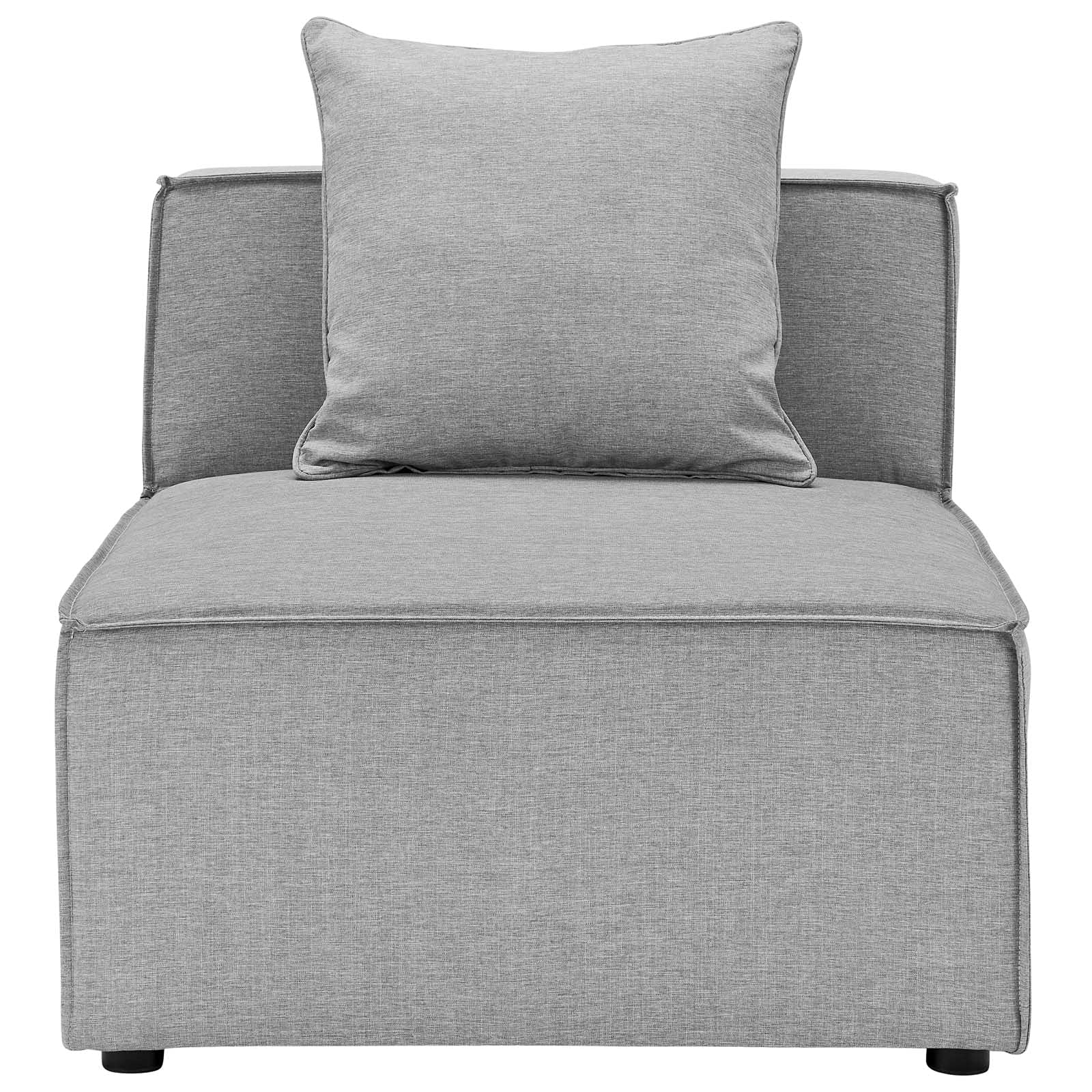 Modern Grey Sofa Middle Chair - Waterproof & UV Resistant for Outdoor Patio, Balcony, Cafe, Bistro, Garden, Hotel & Hospitality Use