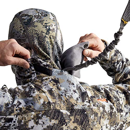SITKA Men's Standard Stratus Windstopper Water Repellent Ultra-Quiet Fleece Hunting Jacket with Removable Hood - Elevated II - XX-Large Tall | Cold Weather Hunting Gear for Outdoor Adventures & Wilderness Exploration