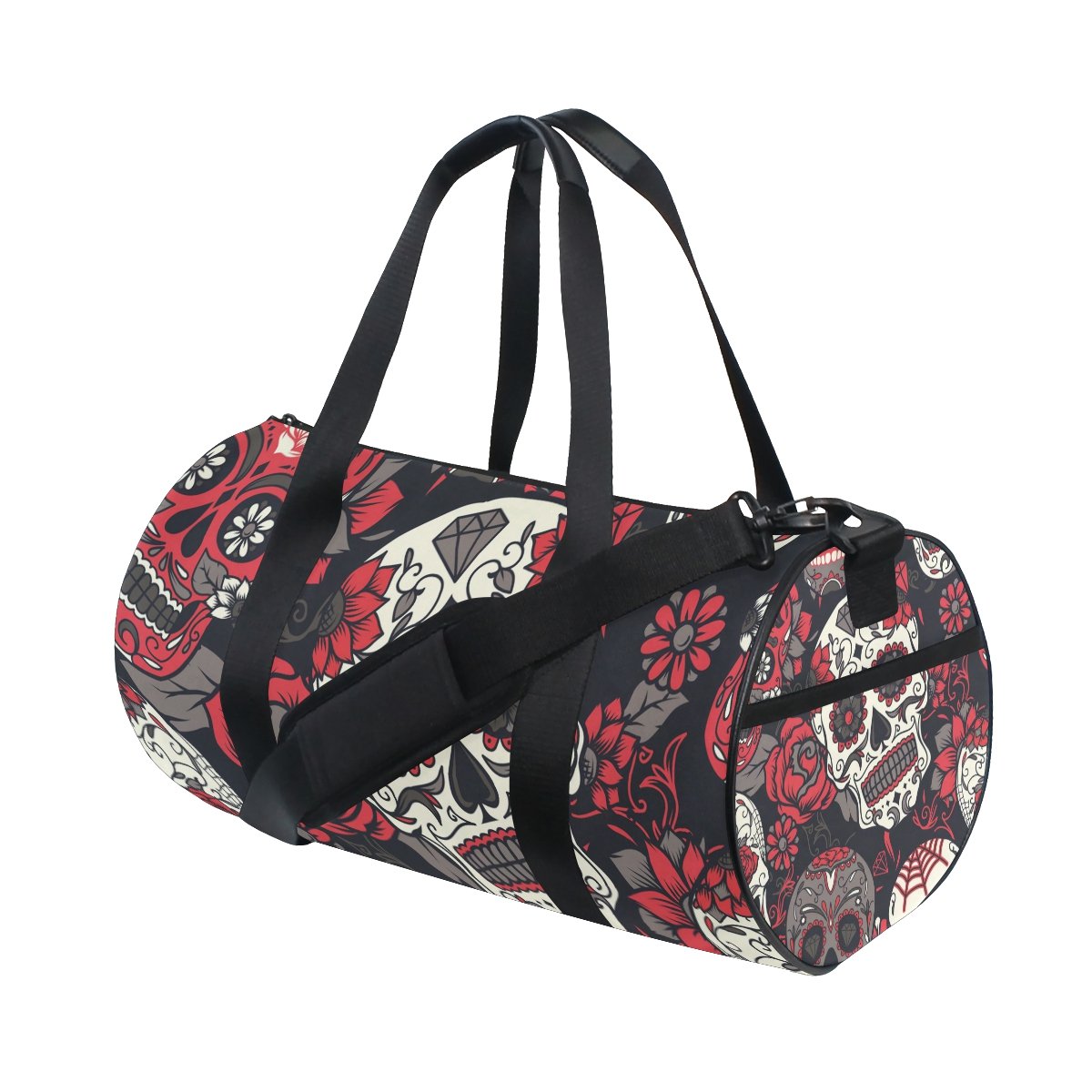 Vibrant Sugar Skull Floral Print Gym Bag for Women & Men - Durable Sports Duffel for Travel, Workout & Yoga - Perfect for Gym, Beach & Weekend Getaways