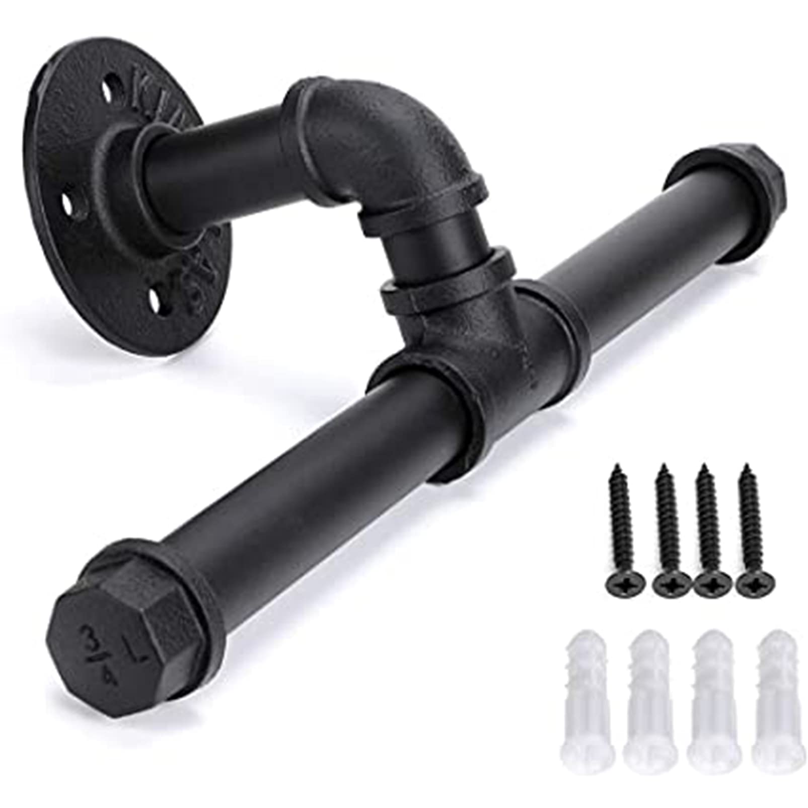 Vintage Industrial Pipe Toilet Paper Holder - Double Roller Wall Mounted Retro Bathroom Accessory for Farmhouse, Loft & Rustic Decor | Durable Metal Toilet Roll Holder for Home & Commercial Use