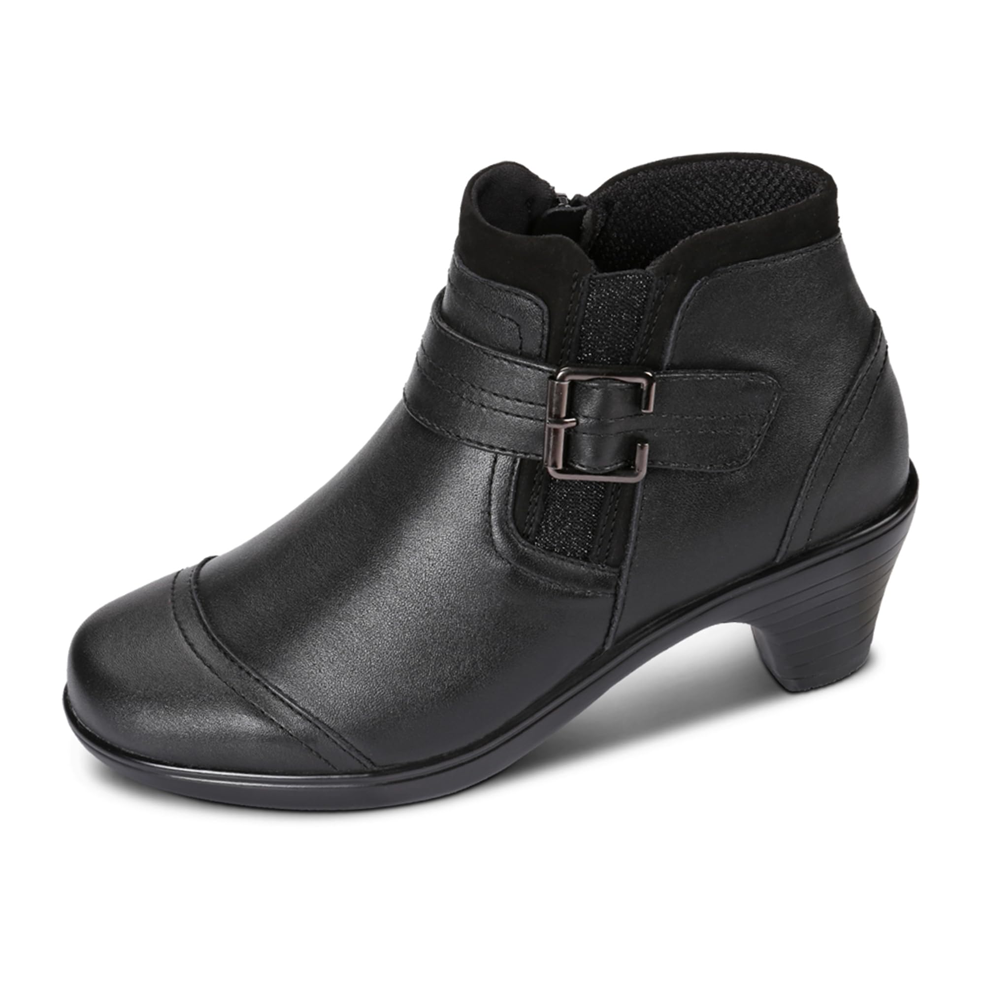 Orthofeet Women's Orthopedic Leather Emma Ankle Boots - Comfortable Supportive Shoes for Plantar Fasciitis, Arthritis & Diabetic Foot Pain - Perfect for Work, Walking & Everyday Wear