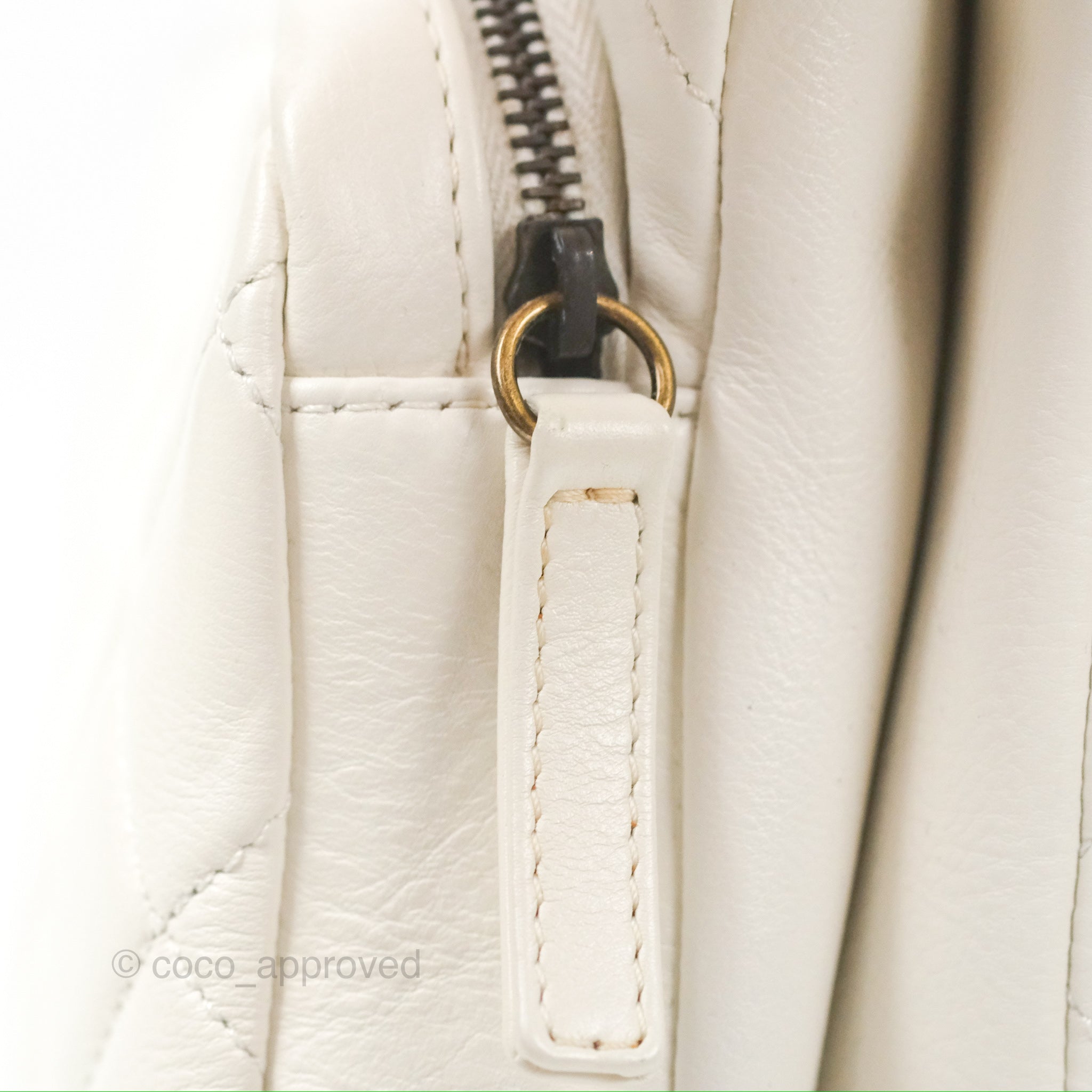 Chanel CC Crown Flap Bag in White Calfskin with Antique Gold Hardware - Luxury Crossbody Purse for Women, Perfect for Evening Events & Date Nights