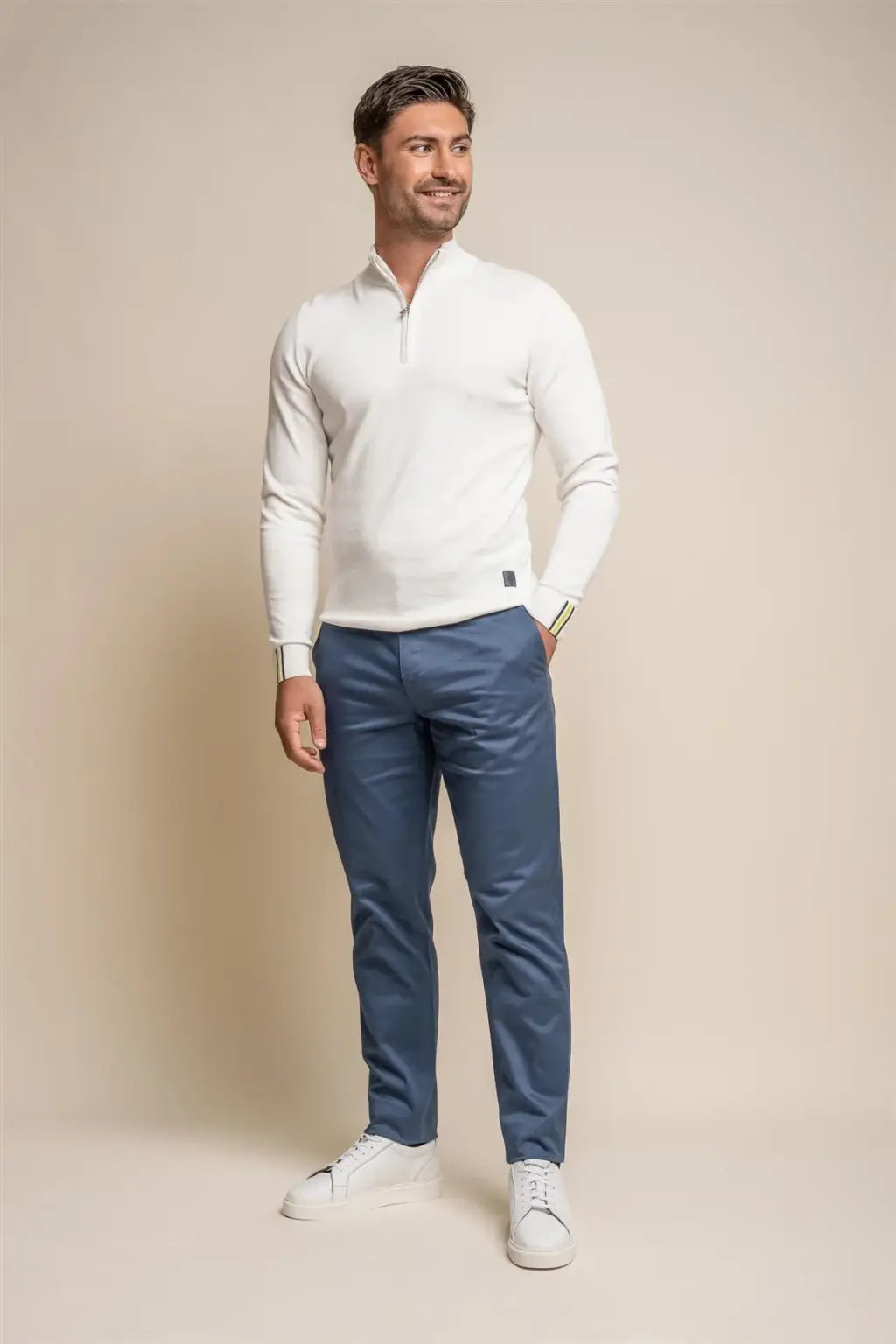 Cavani Men's Dakota Cobolt Chino Pants - Classic Slim Fit Stretch Comfort Casual Dress Pants for Office, Business, and Everyday Wear