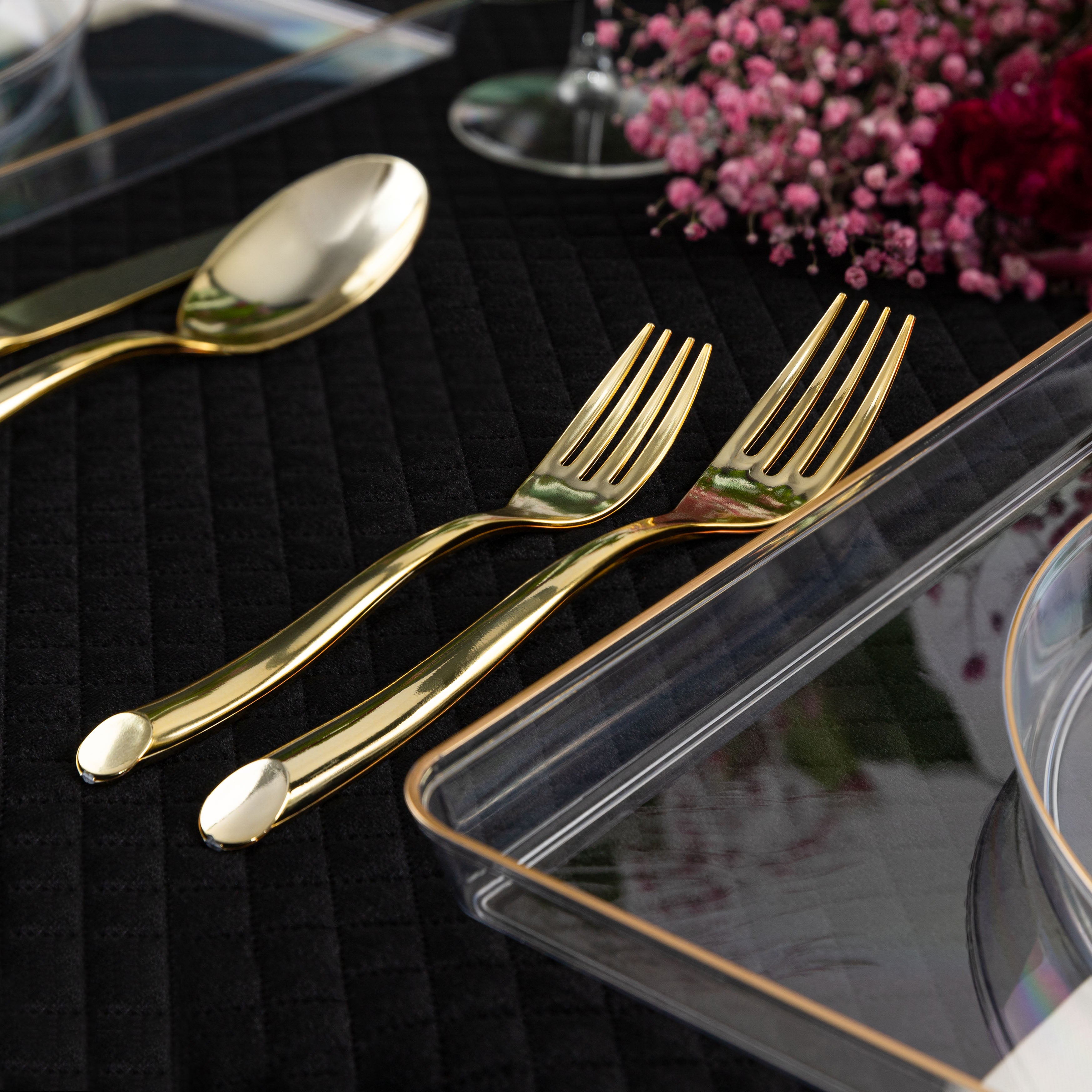 Premium Suave Collection Gold Flatware Set - 40-Piece Stainless Steel Cutlery (8 Place Settings) - Elegant Dining for Dinner Parties, Weddings & Special Occasions