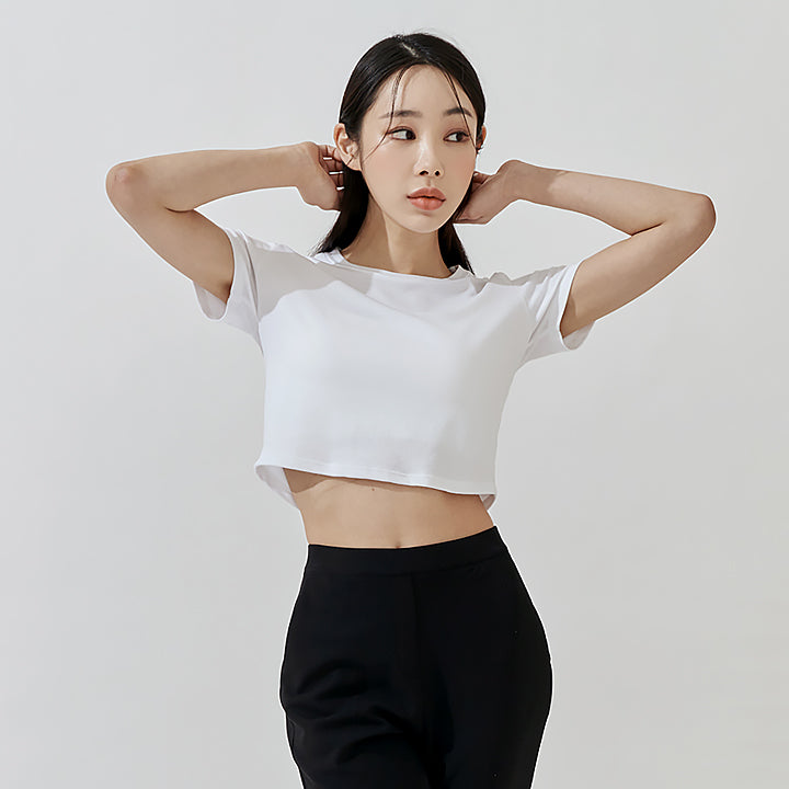 Breathable Cotton Croptop for Women - Summer Cooling Comfort Fit T-Shirt for Yoga, Running & Casual Wear
