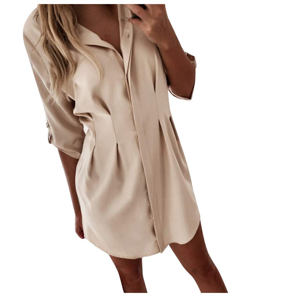 Women's Long Sleeve Work Blouse Tops - Plain Office Shirt & Casual Mini Dress for Ladies | Perfect for Autumn Workwear, Business Attire & Everyday Fashion
