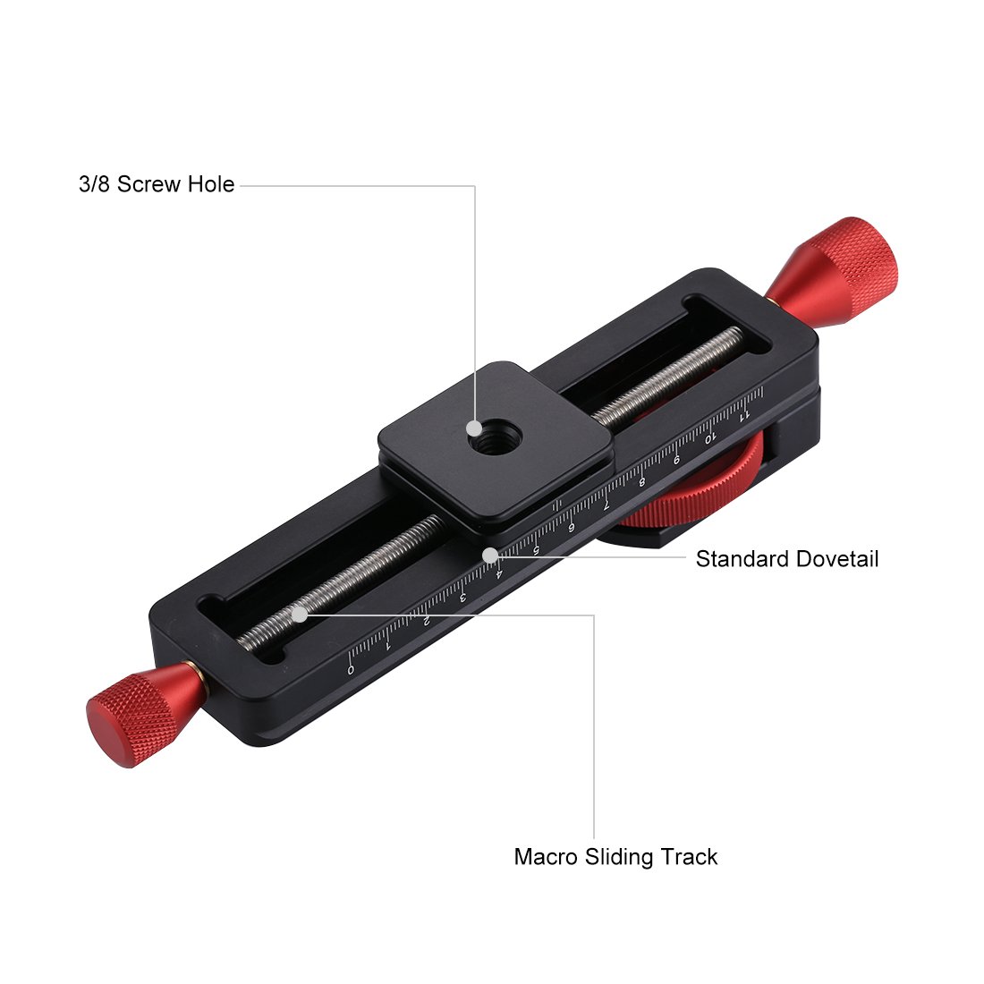 PULUZ 115mm Aluminum Alloy Macro Focusing Rail Slider with Quick Release Plate - Compatible with Canon Nikon Sony Pentax DSLR Cameras - 1/4
