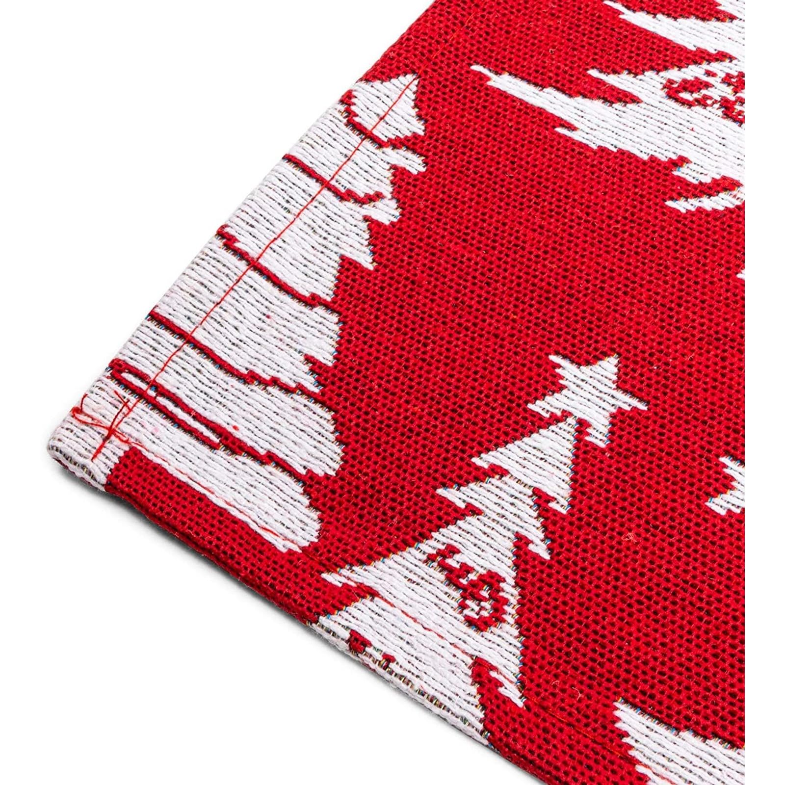 Okuna Outpost Red Christmas Tree Placemats Set of 6 - 17.5 x 13 Inch Holiday Dining Table Mats for Christmas Decor - Perfect for Festive Gatherings, Dinner Parties & Seasonal Home Decor