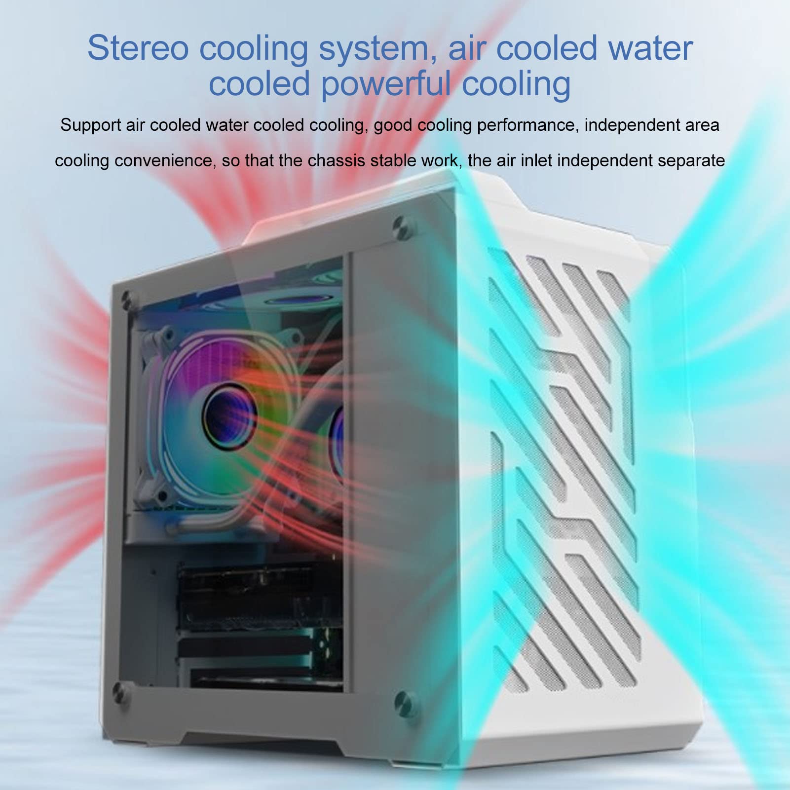 Portable Transparent Mini PC Case - Compact ATX/Micro ATX/Mini ITX Computer Tower Case with Side Panel Window | Perfect for Gaming, Home Office & Small Space Setups