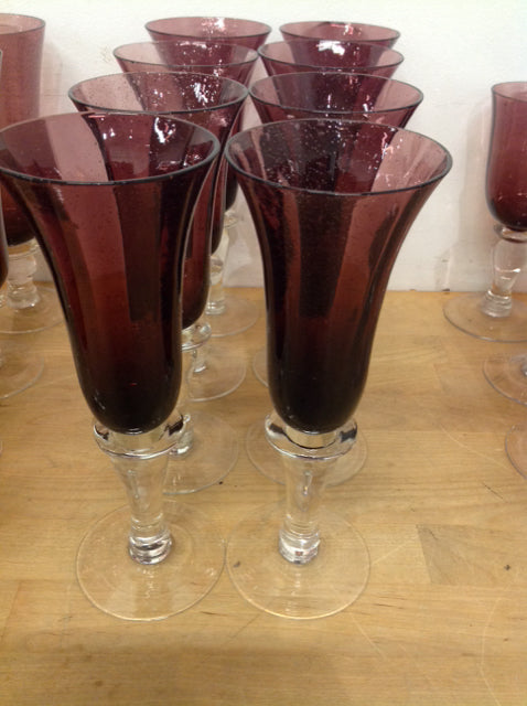 Elegant Set of 8 Plum Colored Champagne Flutes - Perfect for Weddings, Parties & Special Celebrations