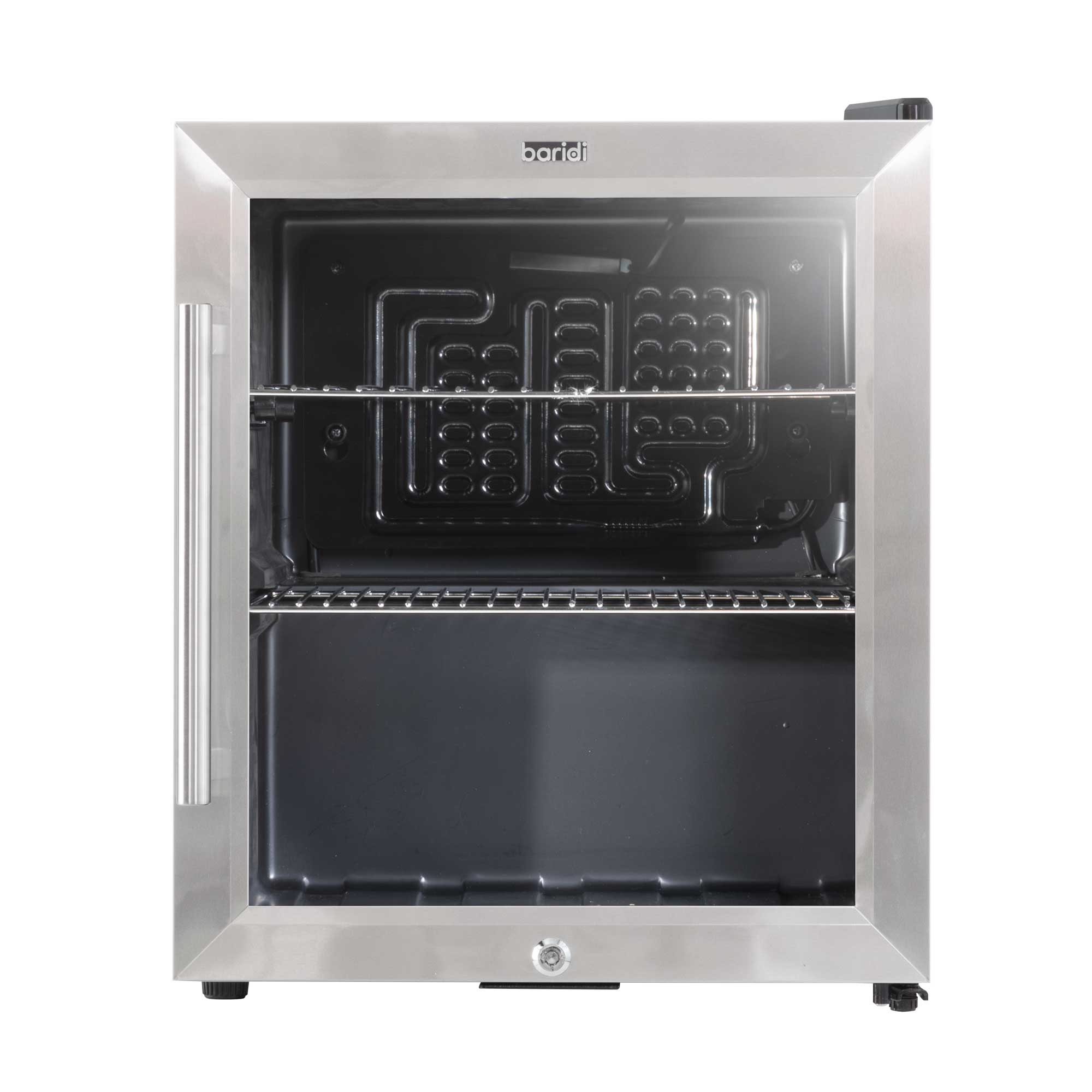 Baridi 50L Mini Fridge for Drinks & Wine - Portable Cooler with LED Light, Stainless Steel Design - Perfect for Home, Office, Dorm, and Outdoor Parties