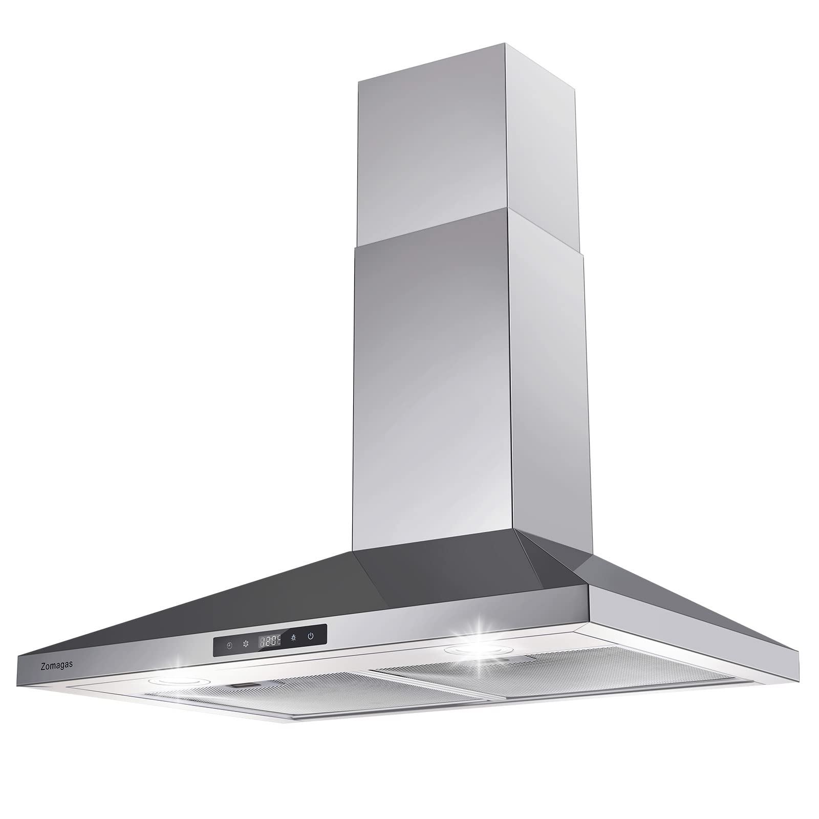 30 Inch Stainless Steel Range Hood - Wall Mount Kitchen Vent Hood with 3 Speed Settings, Touch Control & Energy-Saving LED Lights | Ducted/Ductless Convertible Design with 5-Layer Aluminum Filters | Perfect for Modern Kitchens, Restaurants & Open-Concept Homes