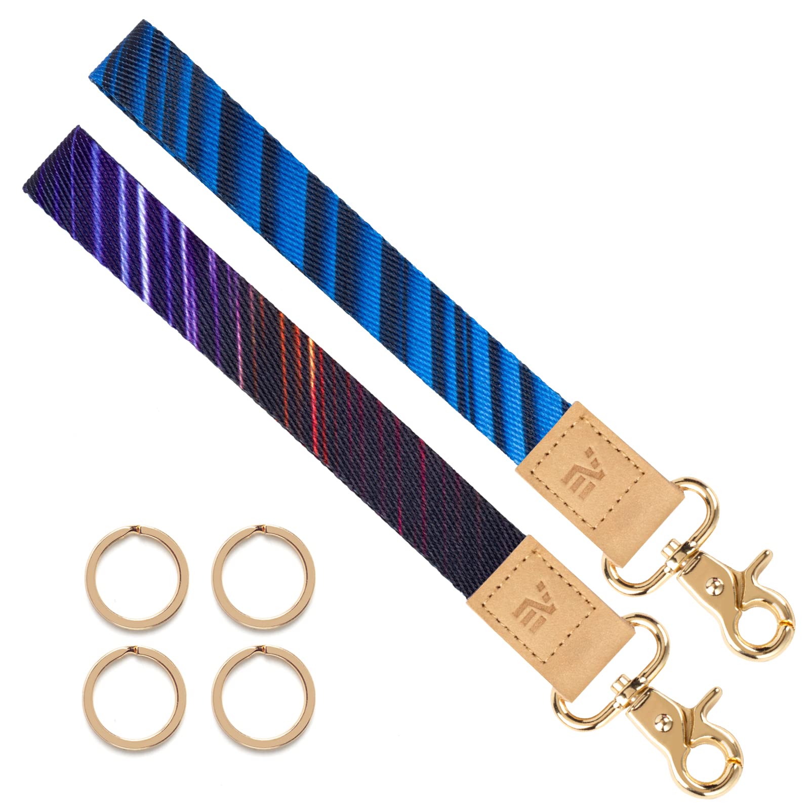 2-Pack Keychain Lanyards for Women - Wristlet Key Holder with 4 Rings | Perfect for Keys & ID Cards