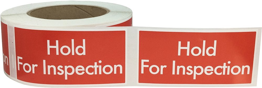 500 Pack 2 x 4 Inch Hold for Inspection Stickers - Self-Adhesive Labels Roll for Warehouse, Shipping, and Inventory Management - Perfect for Logistics, Packaging & Organization