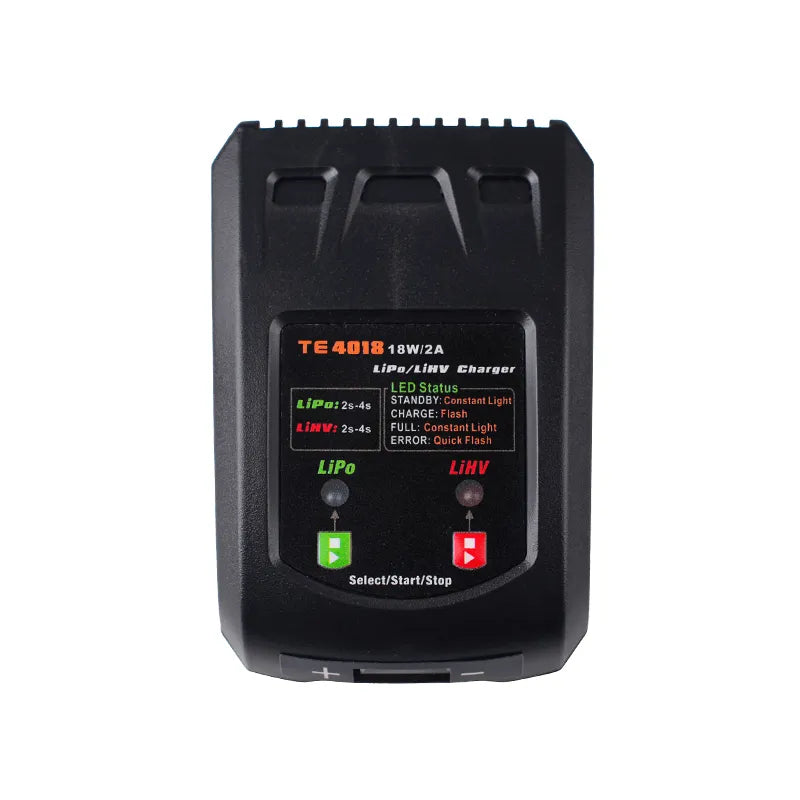 TENRC TE4018 18W 2A Dual Port Balance Charger for 2S 3S 4S Lipo LiHV Batteries - Perfect for RC Drones, Cars, and Airplanes - Fast Charging & Safe Protection