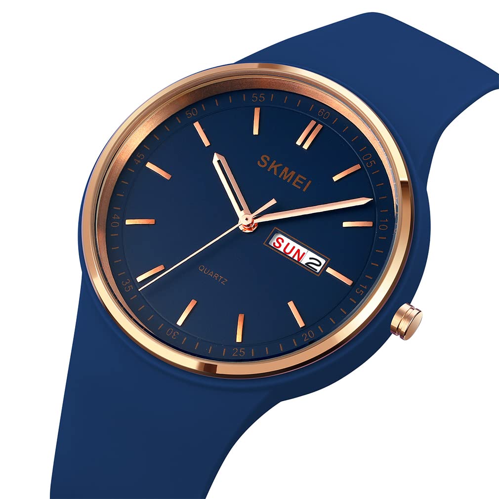 SKMEI Women's Sports Watch - Large Face, Waterproof, Silicone Band, Analog Quartz with Day/Date - Perfect for Running, Gym & Casual Wear - Ideal Gift for Girls & Young Women (White)