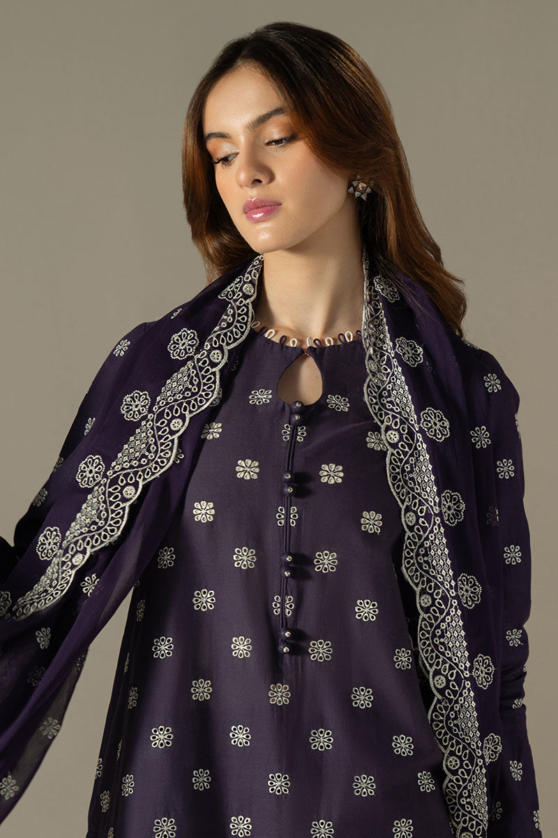 INDIGO ROYAL 3-Piece Chikankari Suit Set - Hand Embroidered Cotton Kurta with Dupatta & Pants | Traditional Indian Ethnic Wear for Women | Perfect for Weddings, Festivals & Special Occasions