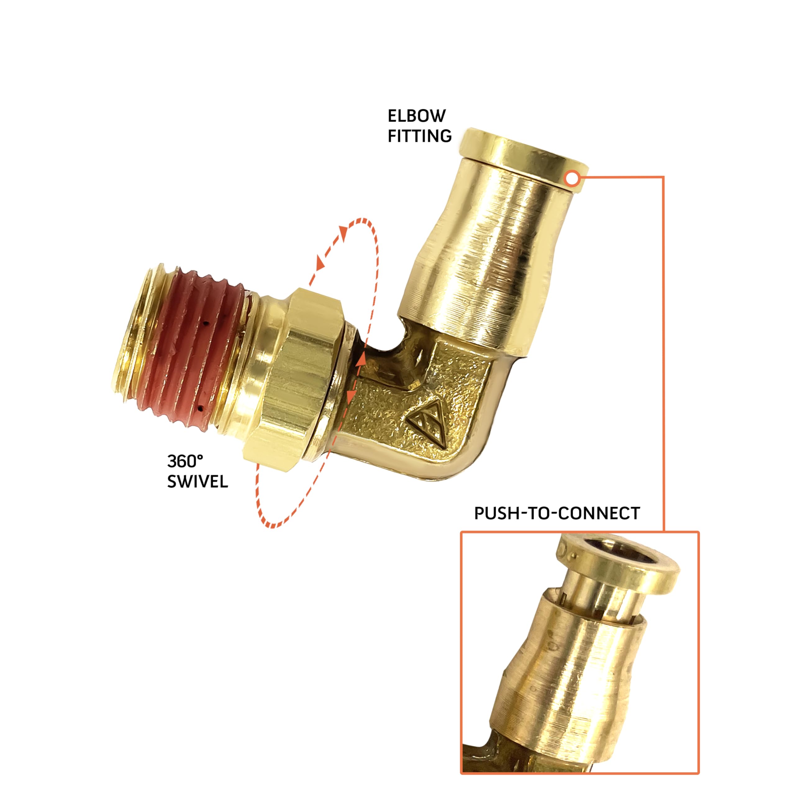 Schrader Valve Air Inflation Tool - Push to Connect Quick Release for Bikes, Cars, Motorcycles & Inflatables - Easy Tire Pump Accessory for Home and Travel Use