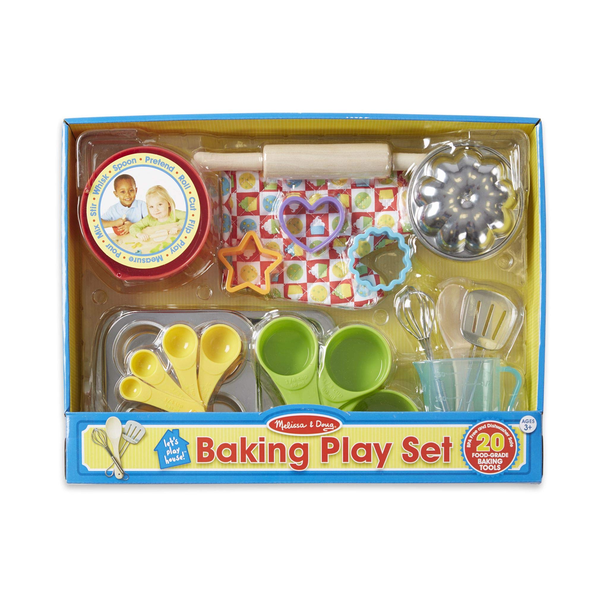 Melissa & Doug 20-Piece Baking Play Set - Pretend Play Kitchen Accessories for Kids - Perfect for Imaginative Play & Role-Playing Games