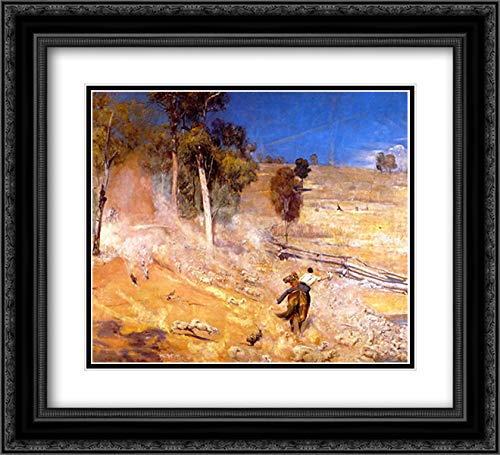 Tom Roberts 22x20 Black Ornate Frame with Double Matted Museum Art Print - Premium Wall Decor for Living Room, Bedroom & Office | Classic Artwork for Home & Office Decoration