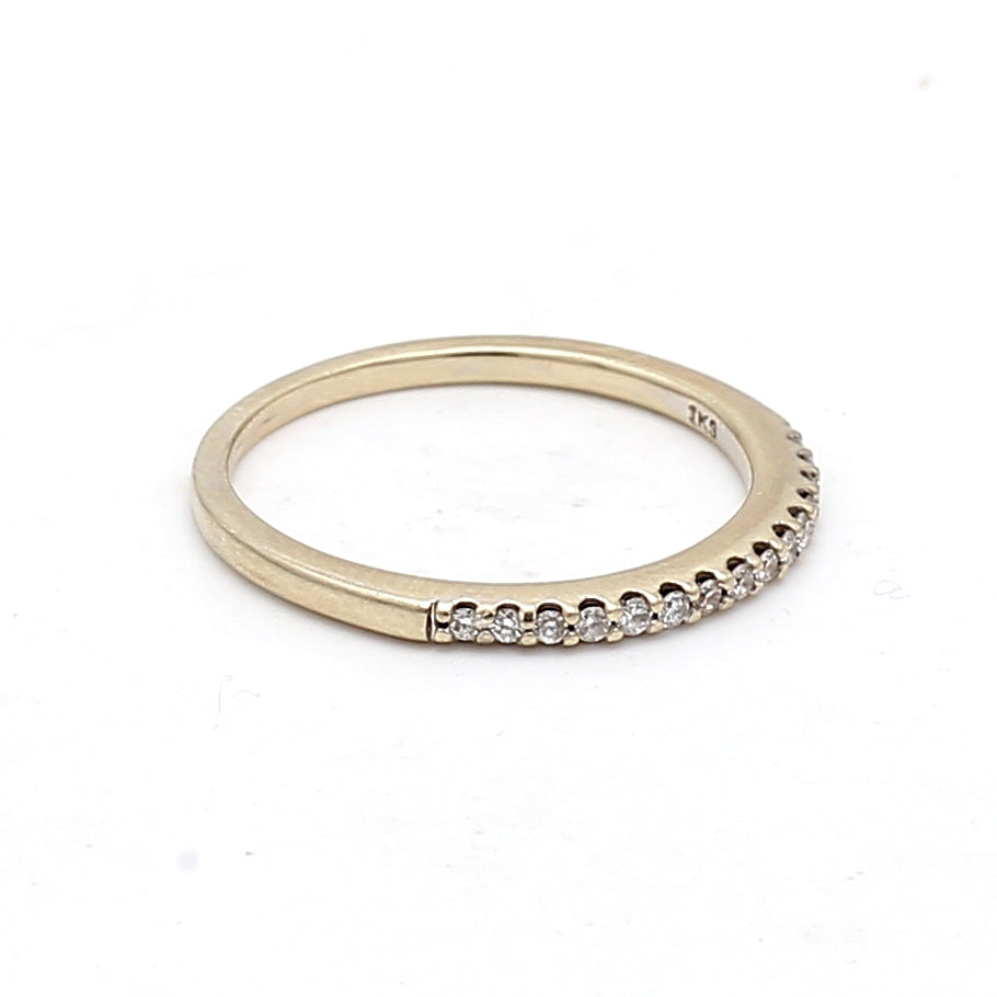 0.11 Carat Round Brilliant I VS2 Diamond 14K White Gold Half Eternity Wedding Band - Perfect for Engagement, Anniversary & Bridal Jewelry Gifts