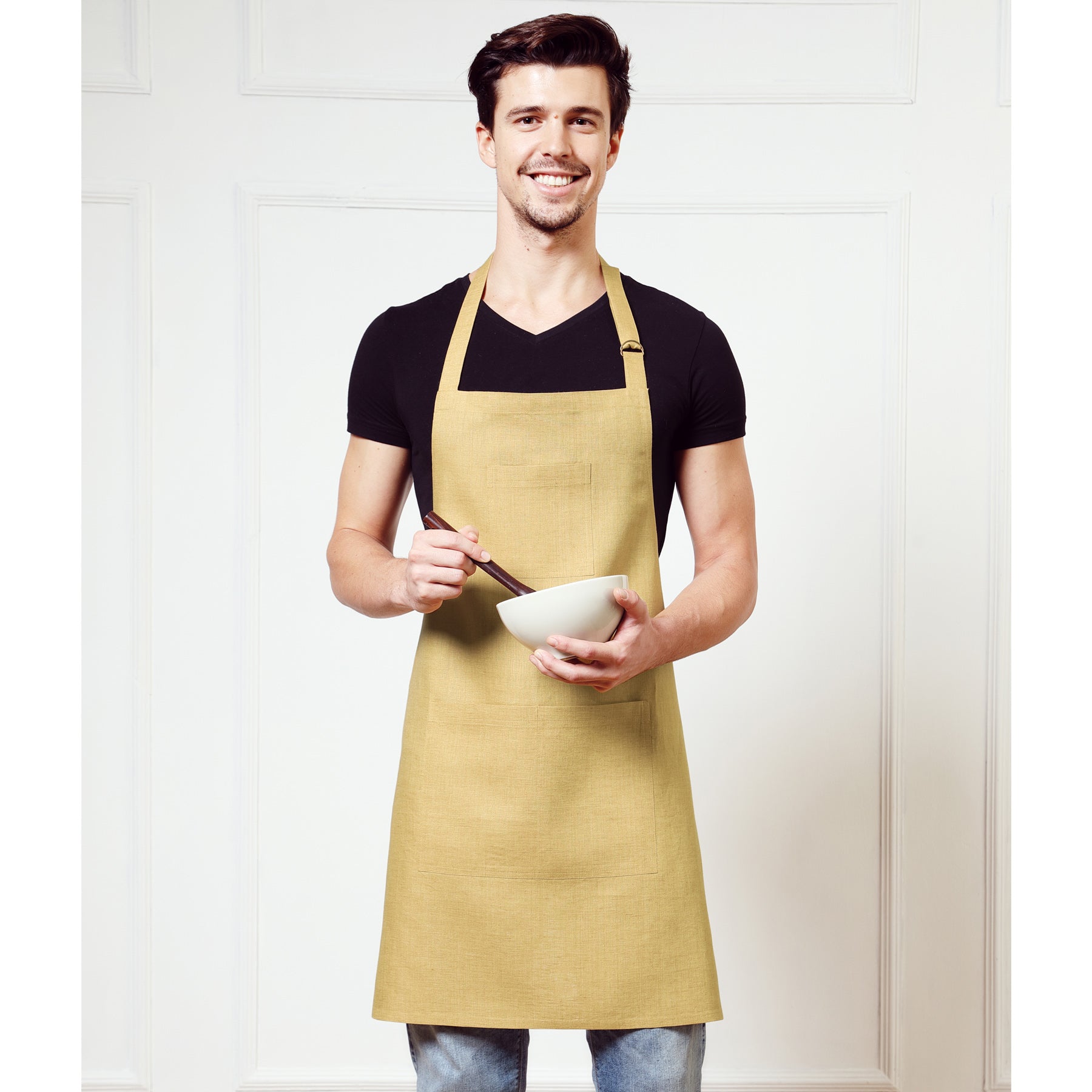 Premium Linen Apron for Cooking, Baking & Grilling - Durable & Stylish Kitchen Apron for Chefs & Home Cooks - Perfect for BBQ, Baking & Crafting