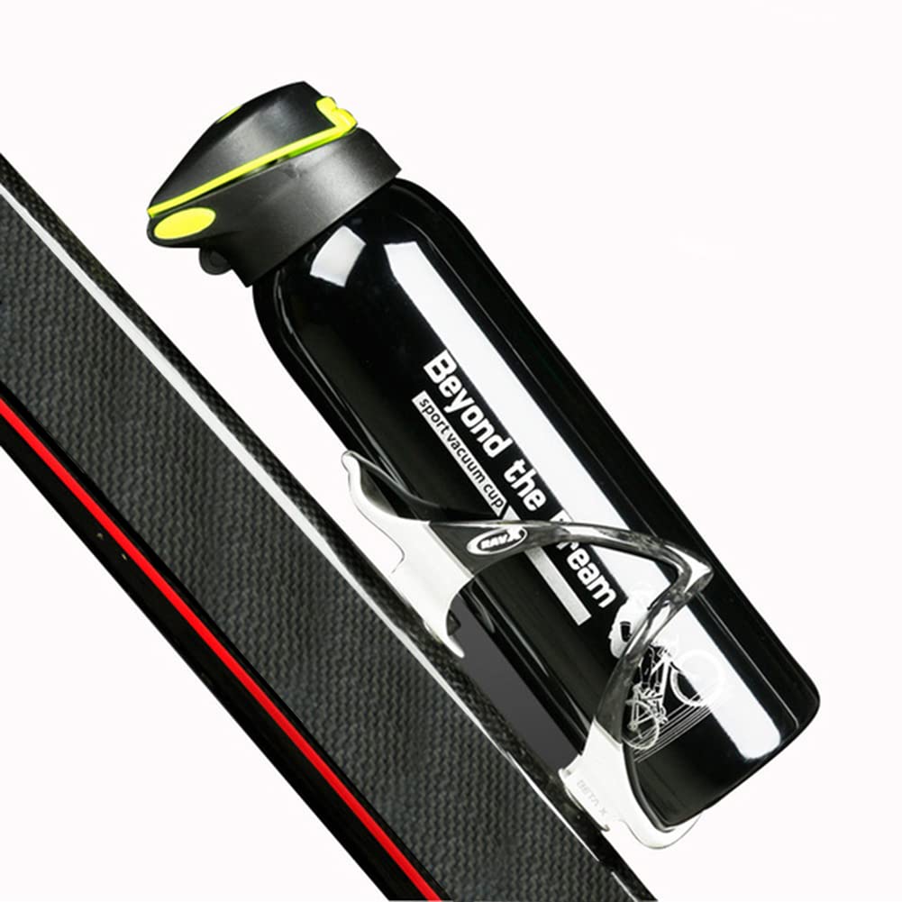 500ml Insulated Stainless Steel Cycling Water Bottle - Vacuum Double Wall Thermal Bike Bottle with Straw Lid & Flex Cap - Leakproof for Biking, Hiking, Gym & Outdoor Sports