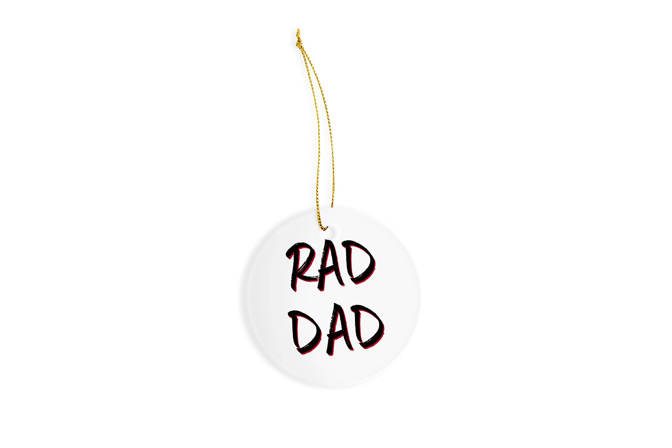 Rad Dad Ceramic Ornament - 3 Inch Christmas Tree Decoration - Handmade Holiday Gift for Father - Perfect for Xmas Tree Decor & Stocking Stuffers