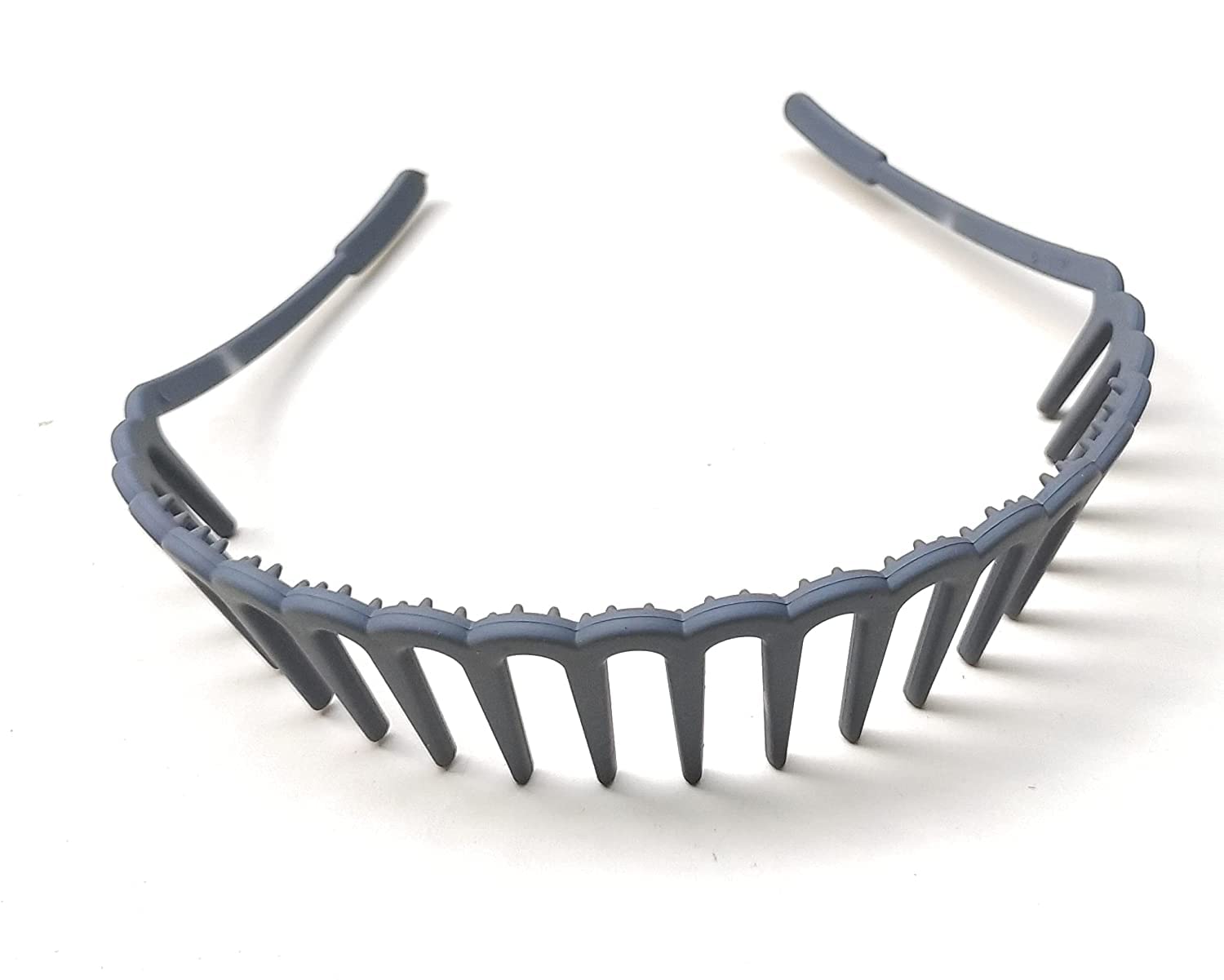 Matte Finish Elastic Wavy Tooth Hairband & Plastic Shark Tooth Hair Comb Set - 2 Pack Multicolor Headbands for Women & Girls | Perfect for School, Parties & Everyday Styling