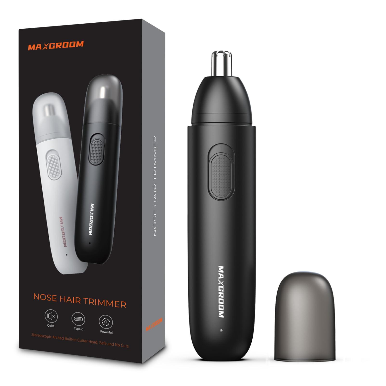 FOMIYES Rechargeable Electric Nose & Ear Hair Trimmer - Wet/Dry Use, Travel Lock, USB Charging, Portable Design for Men's Grooming at Home or Travel