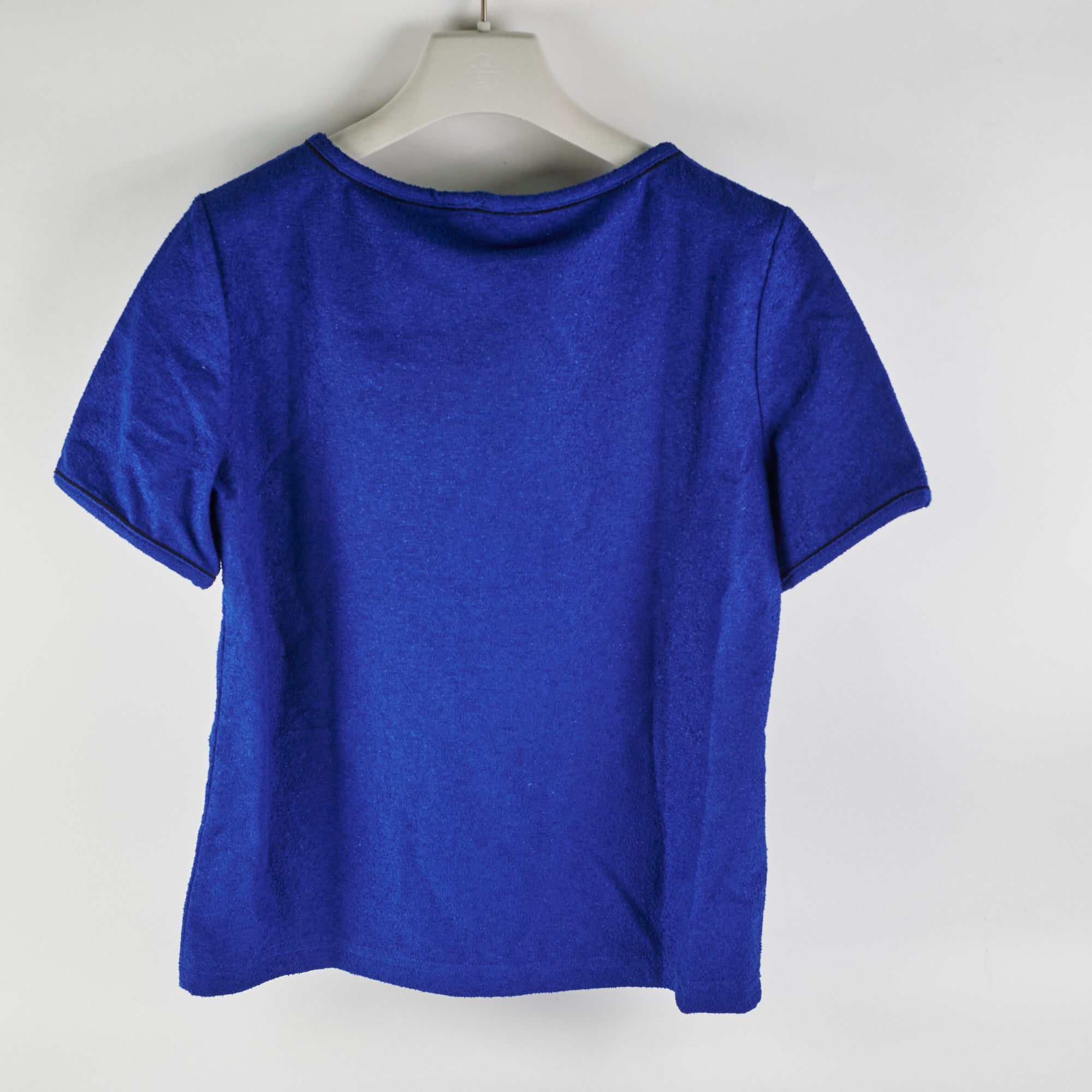 Chanel Blue Cotton Tweed T-Shirt for Women - Size 36 | Casual Luxury Tee for Everyday Wear & Fashion Outfits