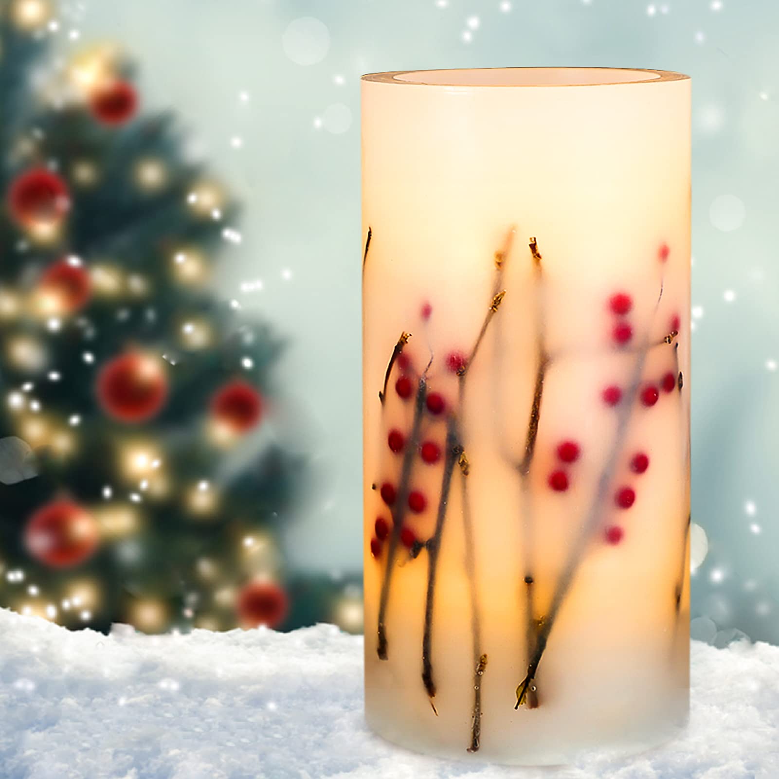 Real Wax LED Flameless Candle with Timer - 4