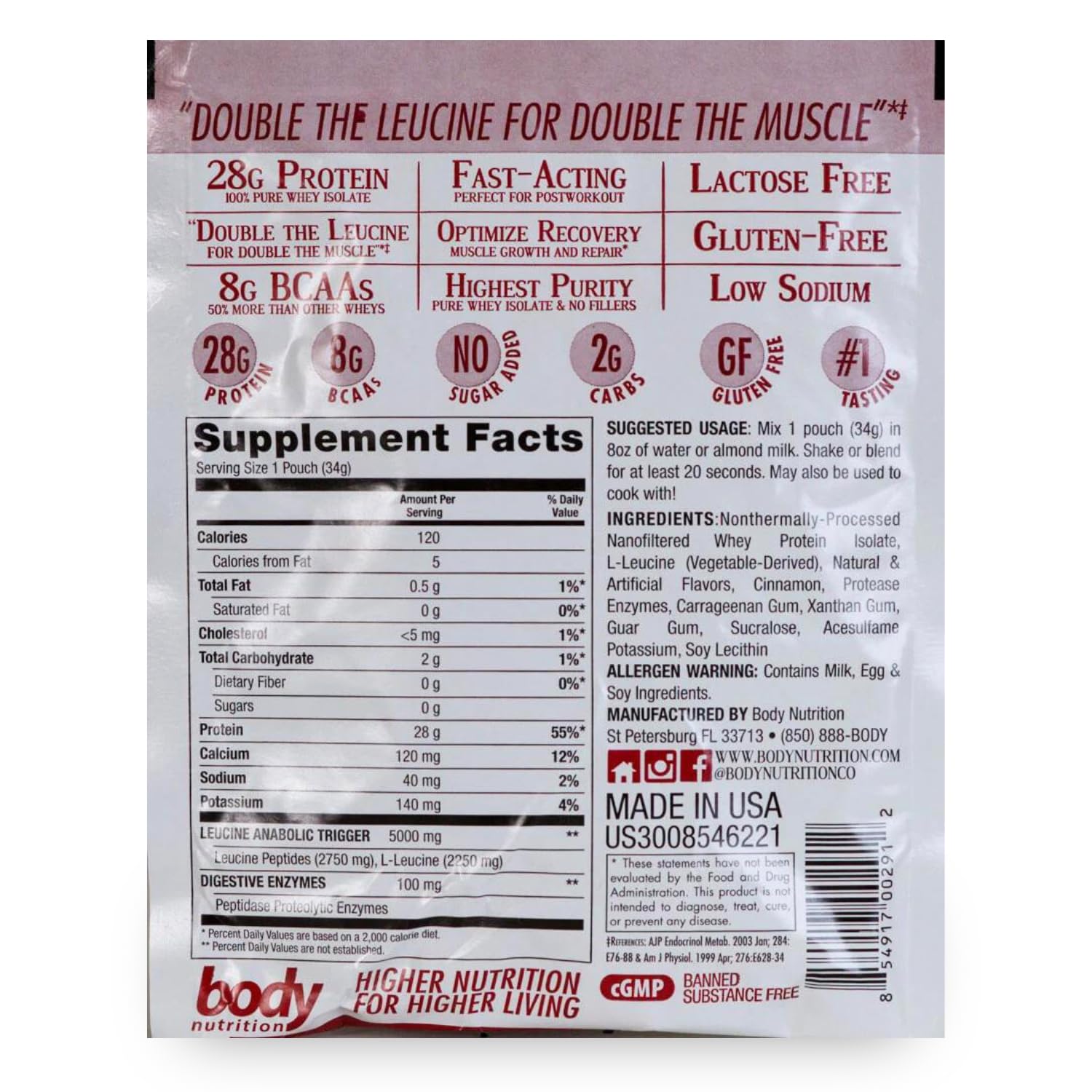 ISO-Ology Leucine-Enhanced Whey Isolate Protein Powder - Gluten Free, Low Sugar & Low Carb Whey Protein for Men & Women - Cinnabun Flavor (34g) - Perfect Post-Workout Recovery Shake for Muscle Growth & Fitness Goals