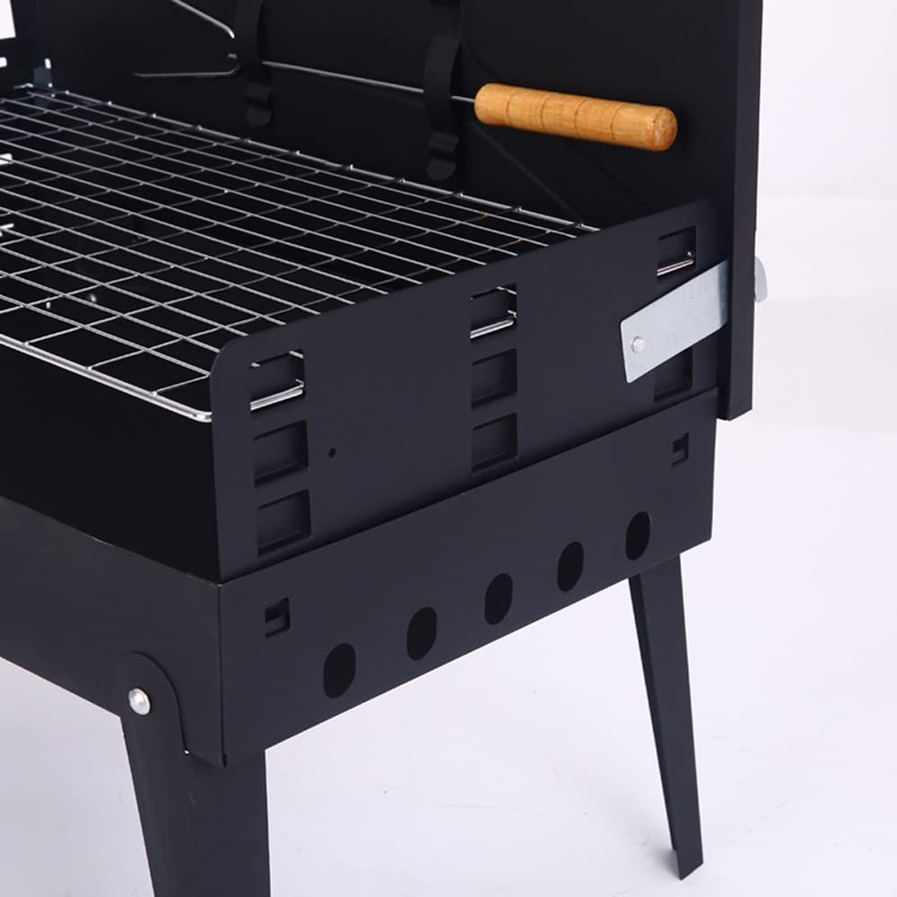 Portable Folding Charcoal BBQ Grill - Stainless Steel Outdoor Grill with Adjustable Legs for Camping, Picnics, Beach & Backyard Cooking | Perfect for Tailgating, RV Trips & Family Gatherings